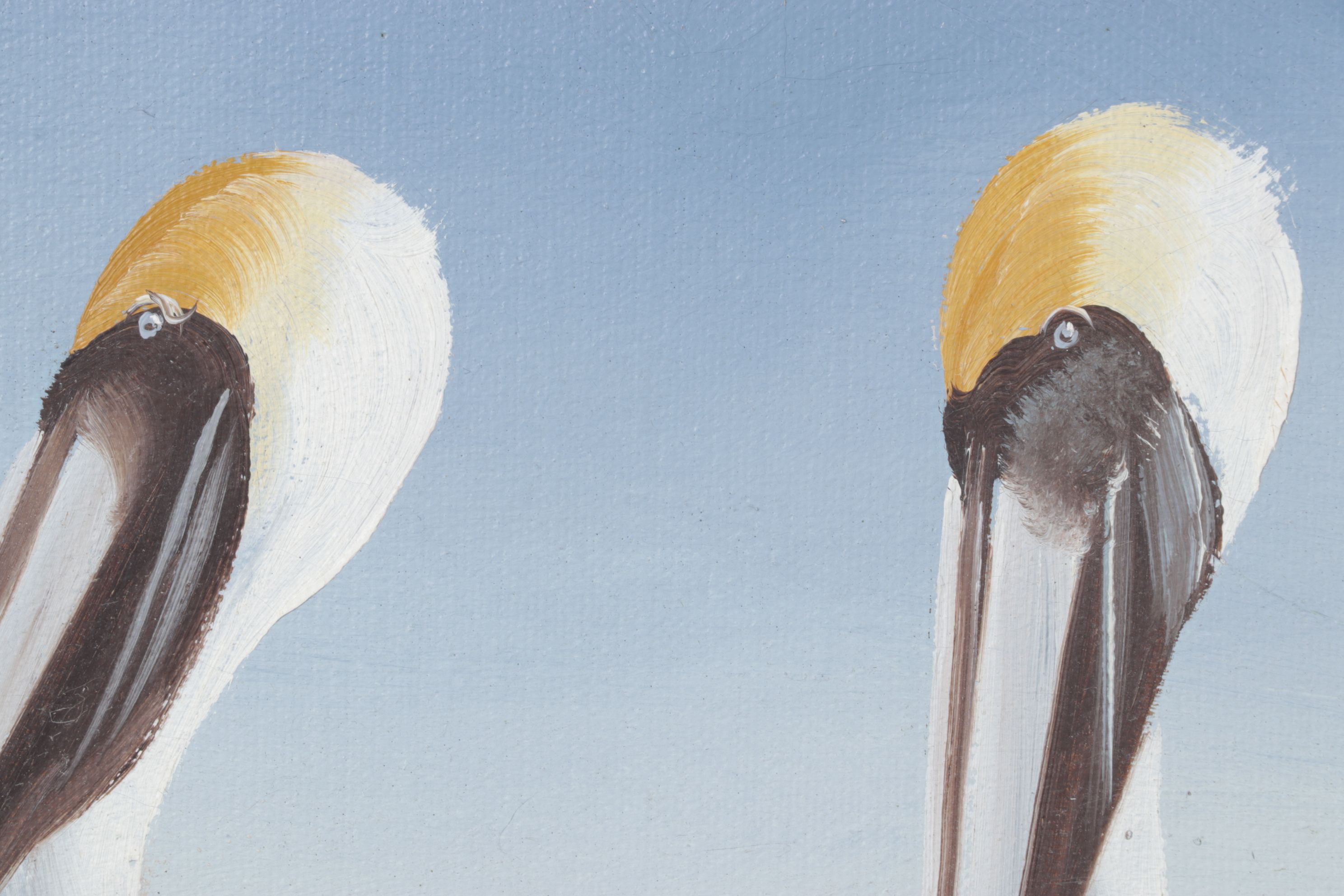 B. Grant Oil Painting After Andre Lange "Three Pelicans", 1985