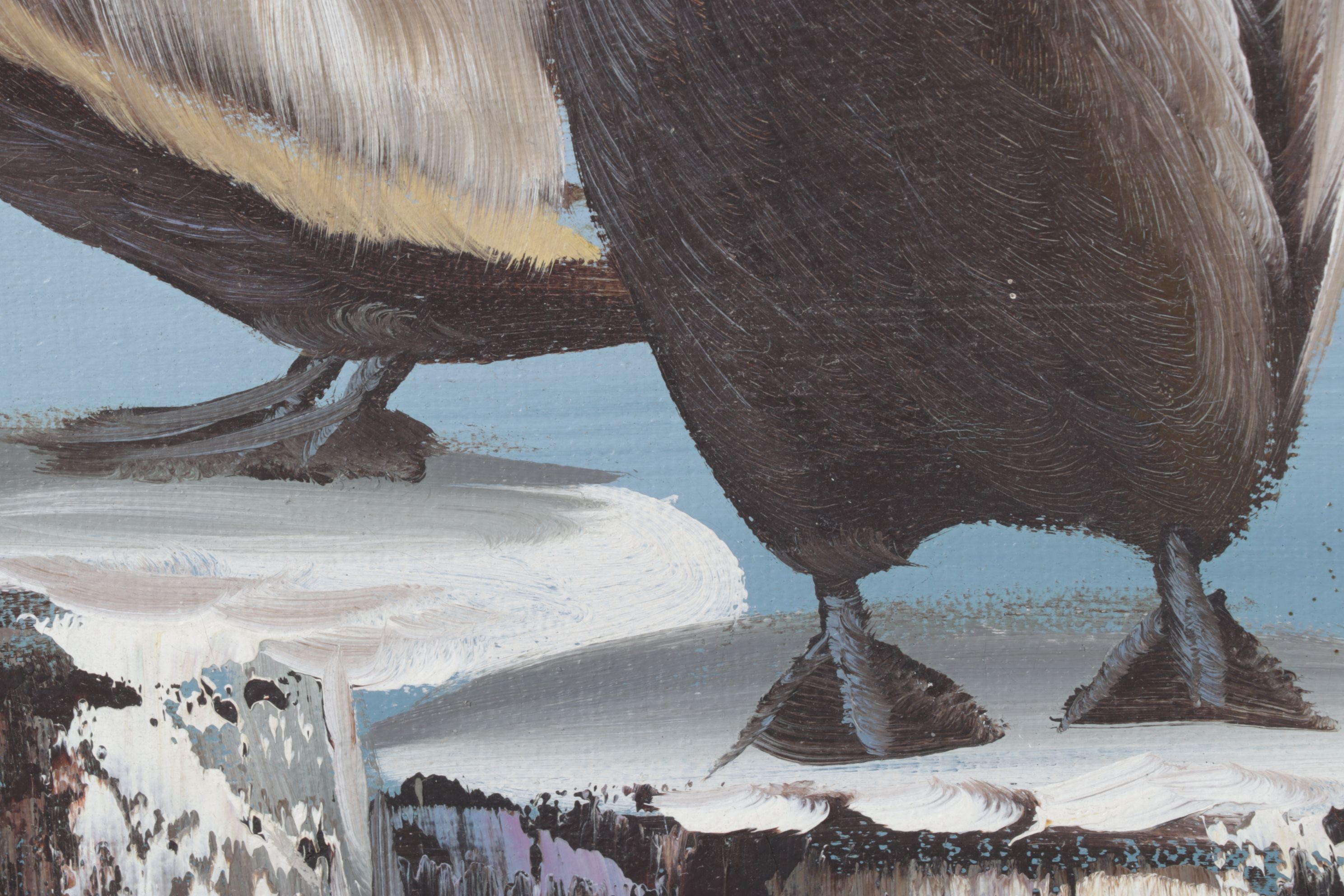 B. Grant Oil Painting After Andre Lange "Three Pelicans", 1985