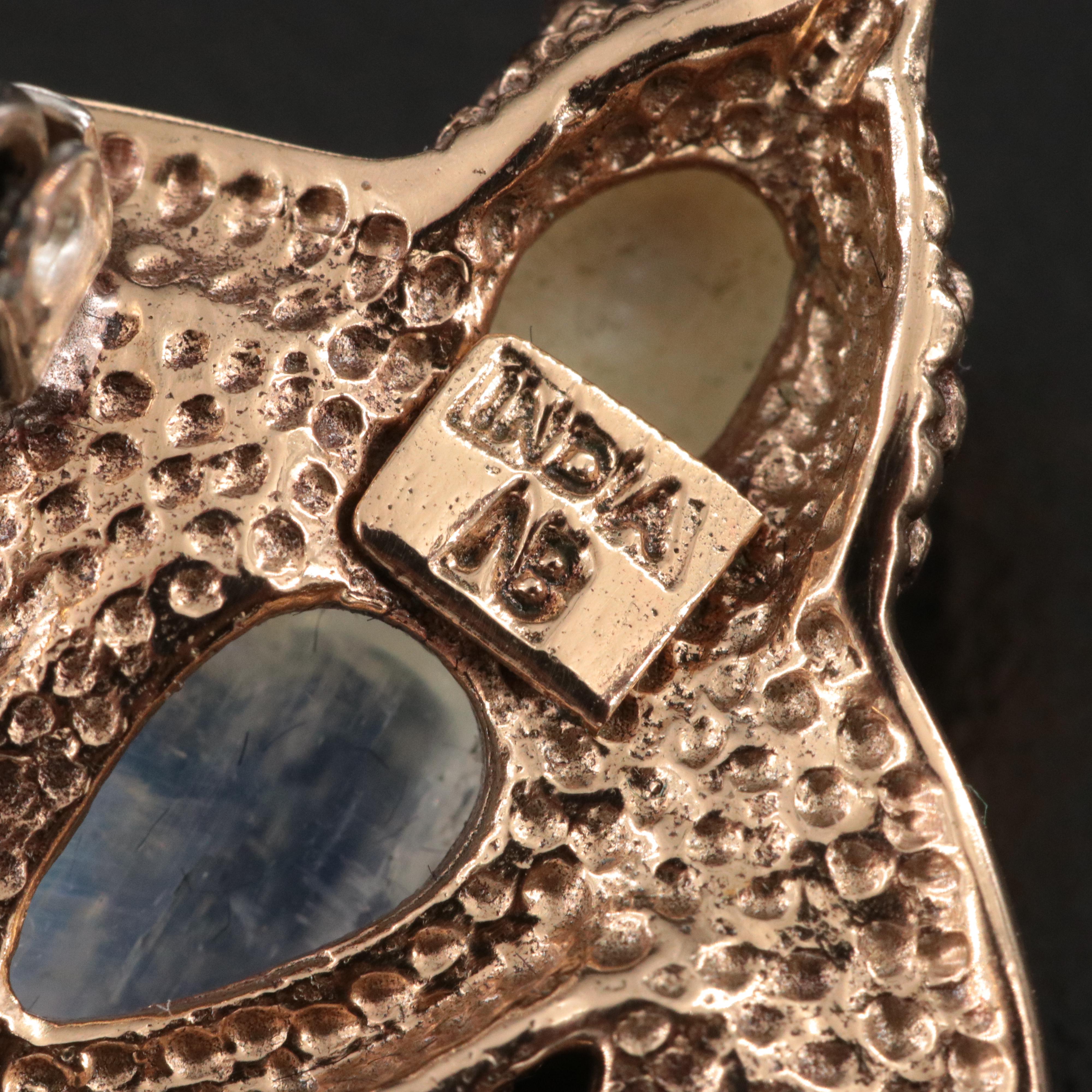 Nicky Butler Rainbow Moonstone and Pearl Swallow Brooch