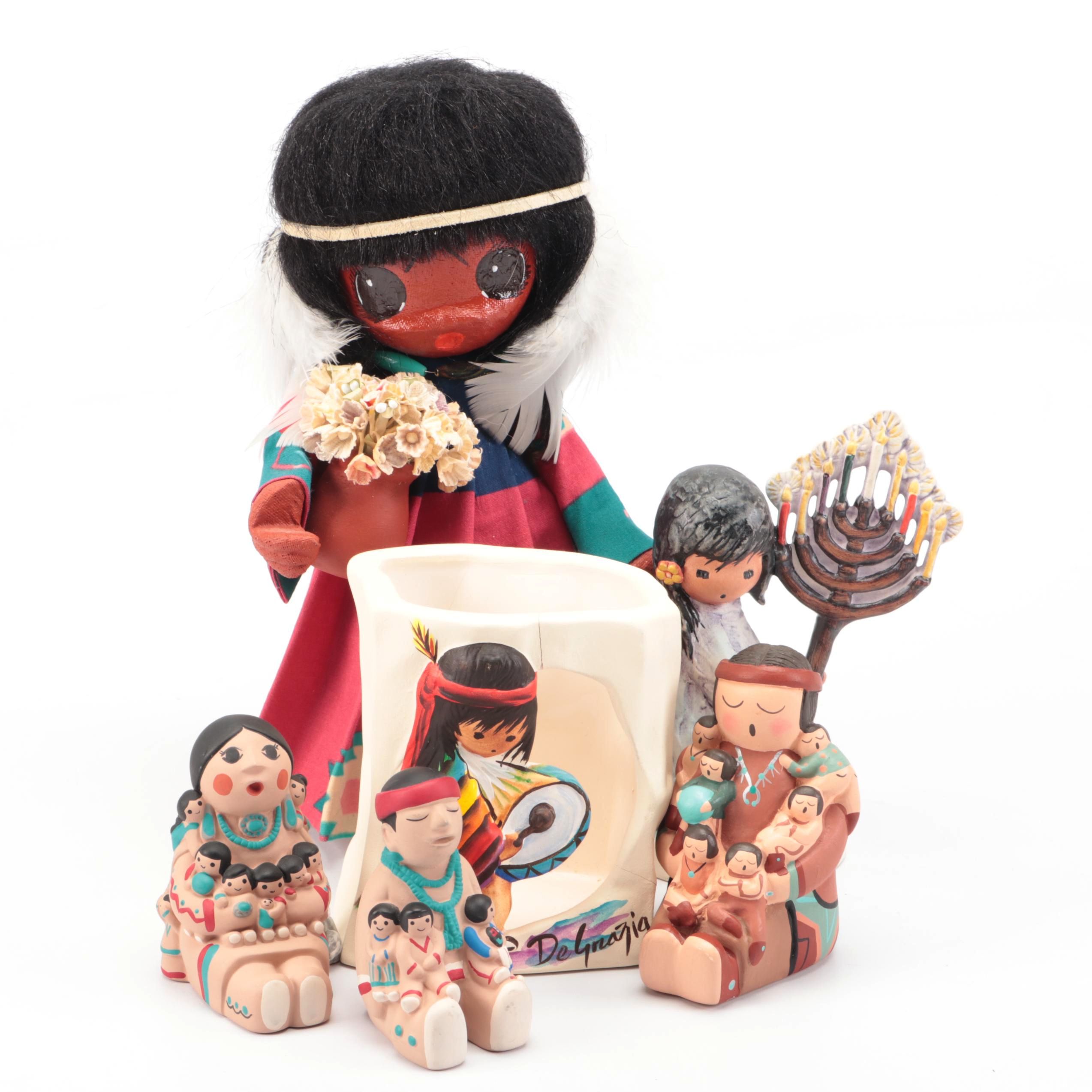 Cleo Teissedre, Other Storytellers with DeGrazia Votive Holder, Goebel Figurine