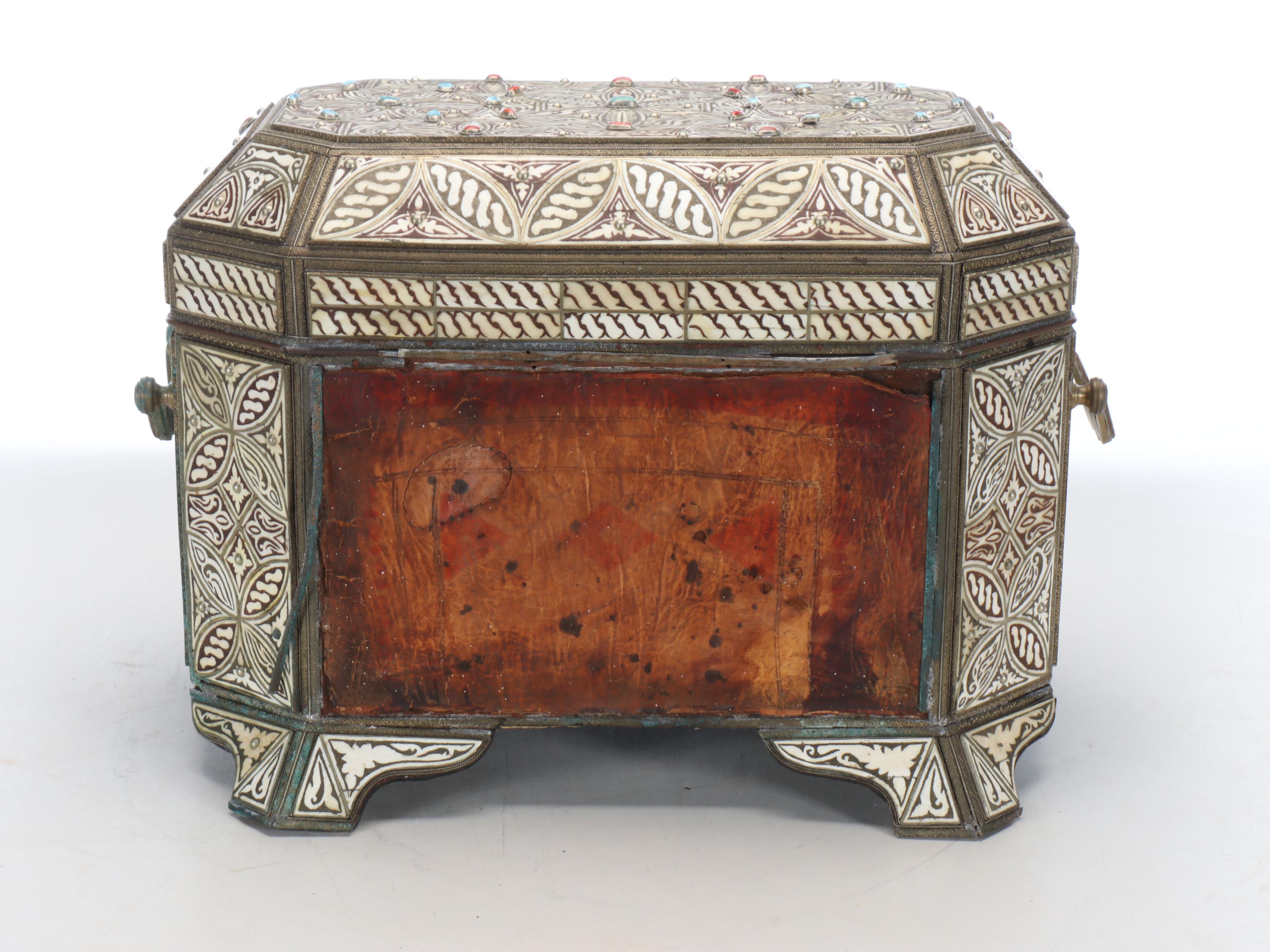 Turkish Semi-Precious Stone and Bone Mosaic Inlay Chest