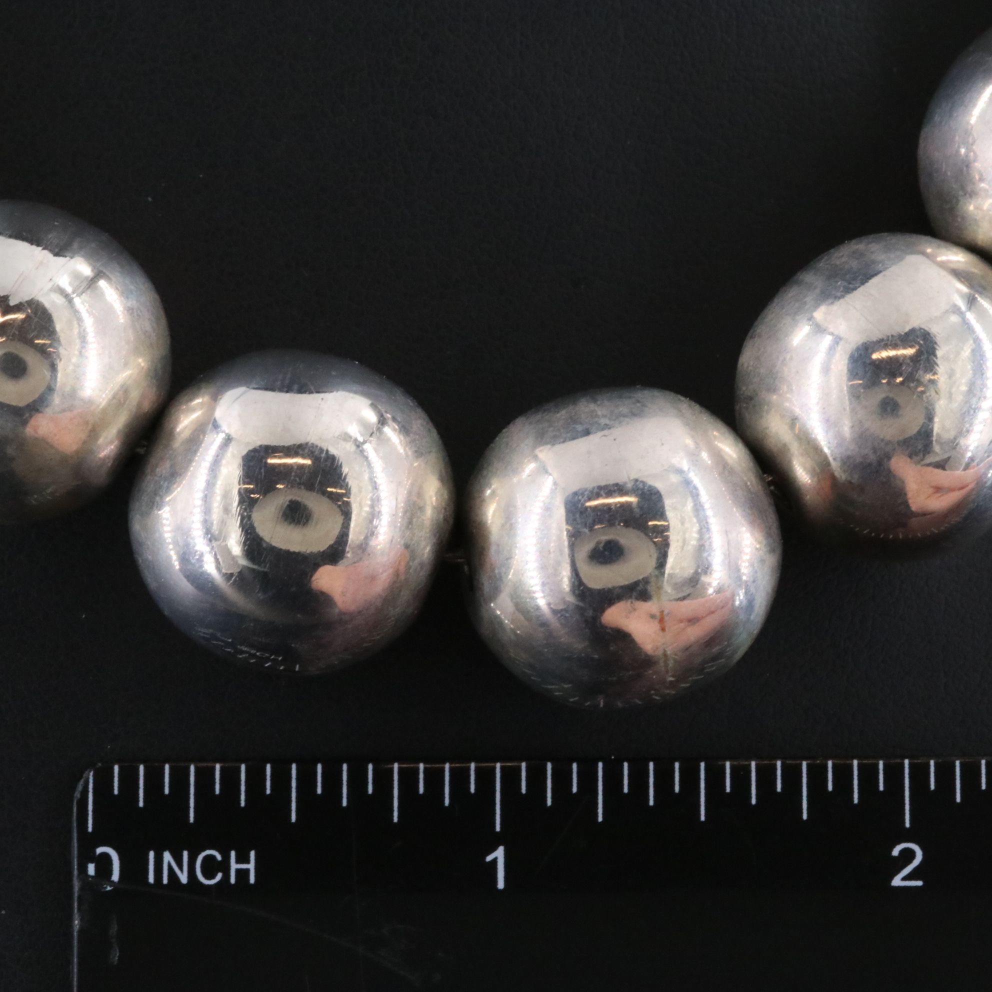 Mexican Sterling Large Bead Necklace