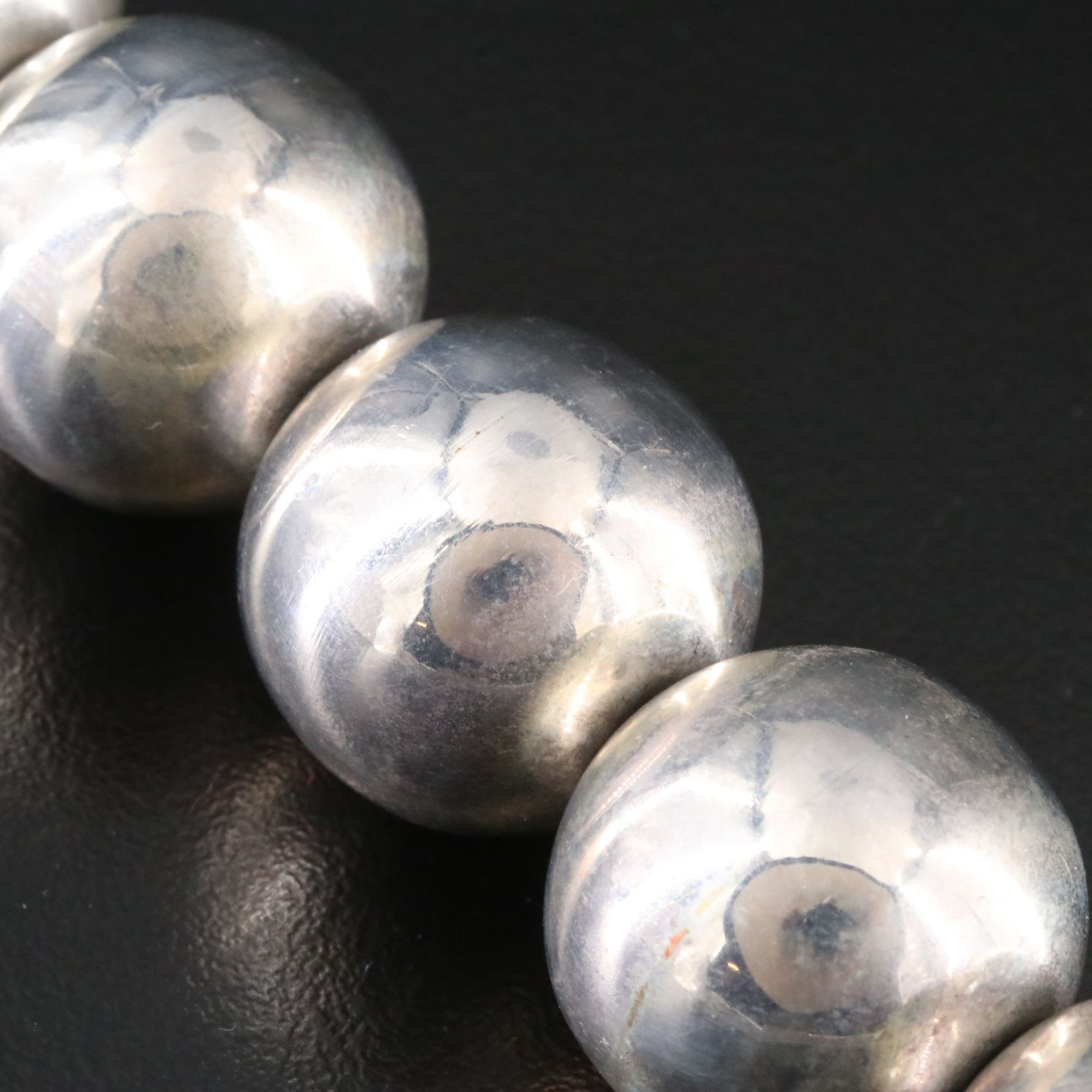 Mexican Sterling Large Bead Necklace