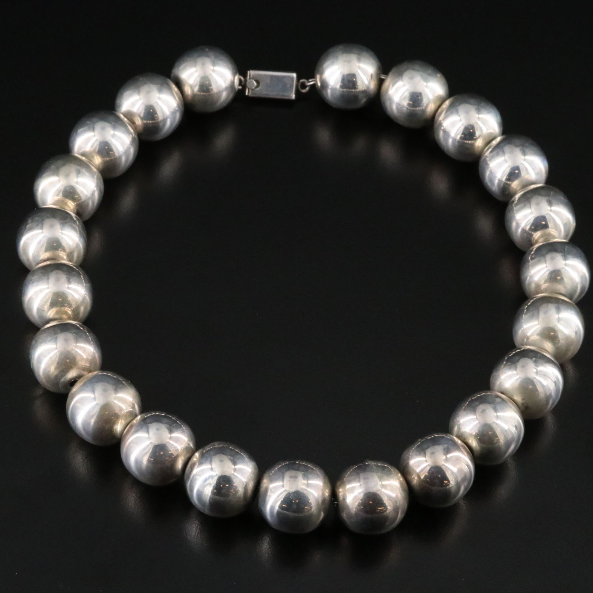 Mexican Sterling Large Bead Necklace