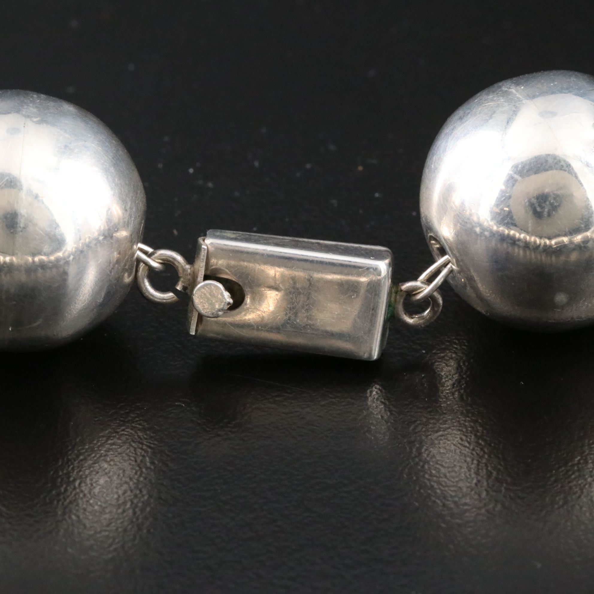 Mexican Sterling Large Bead Necklace