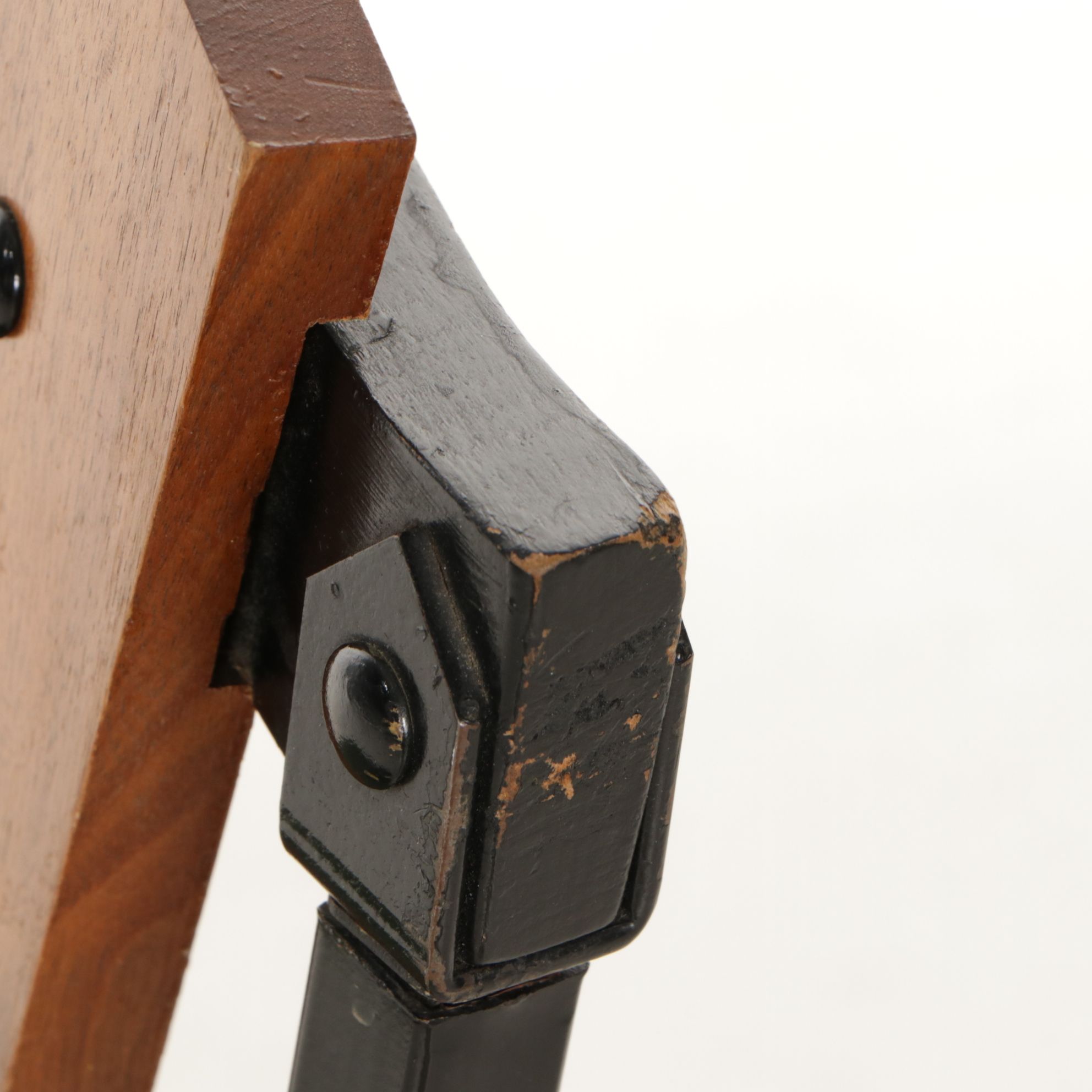 Metal Swivel Dining Chair with Upholstered Seat, Wood Back Panels and Wood Base