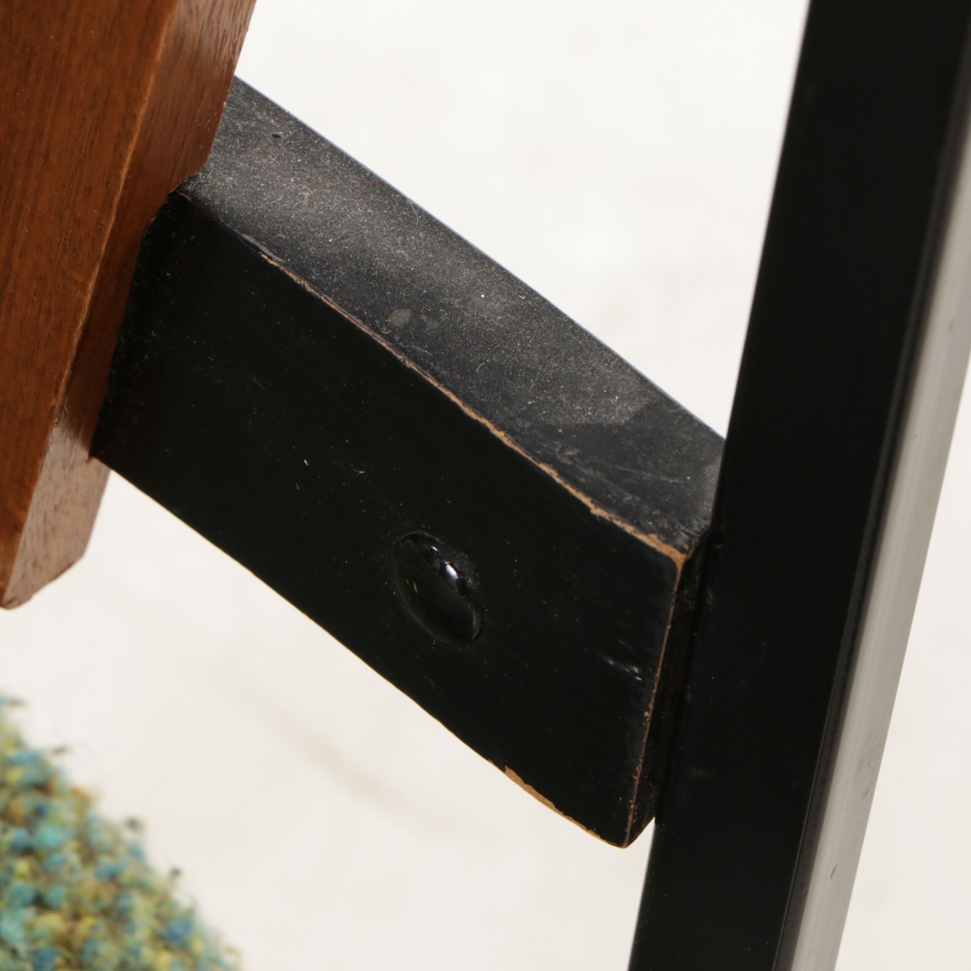 Metal Swivel Dining Chair with Upholstered Seat, Wood Back Panels and Wood Base