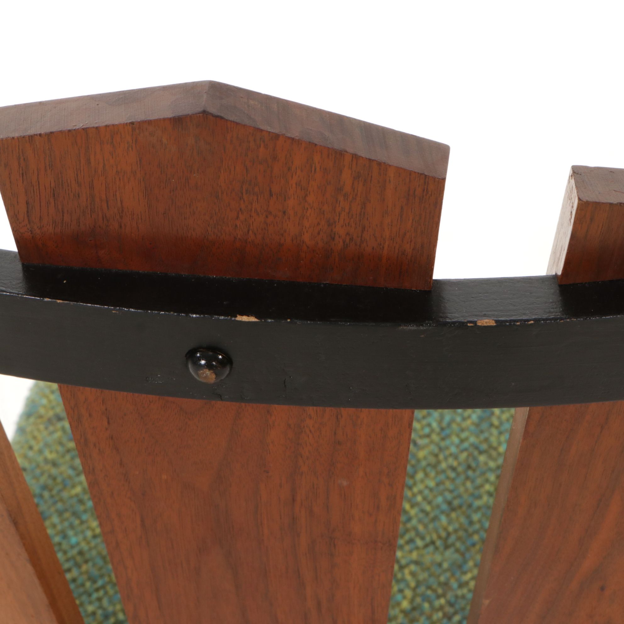 Metal Swivel Dining Chair with Upholstered Seat, Wood Back Panels and Wood Base