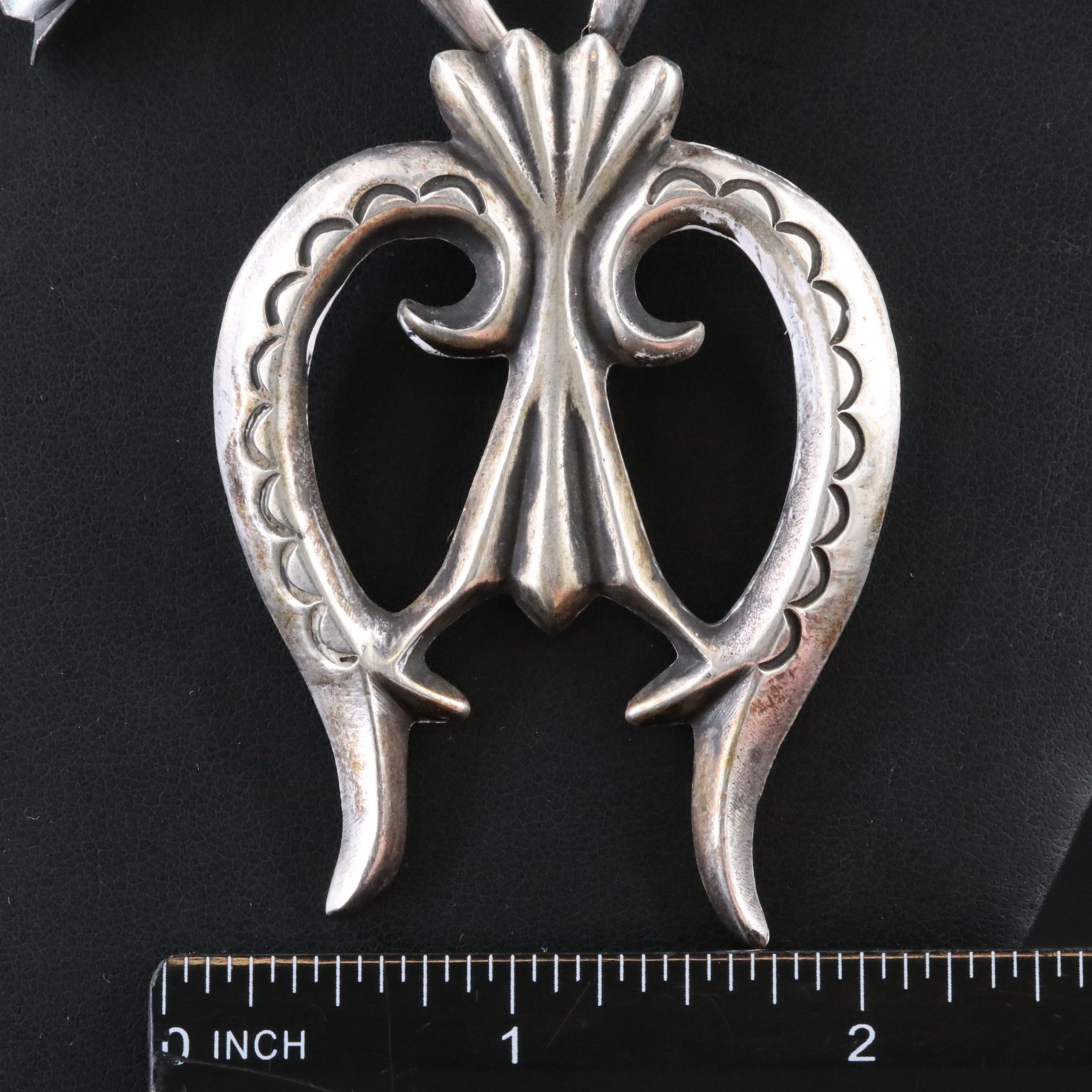 Southwestern Sterling Squash Blossom Necklace