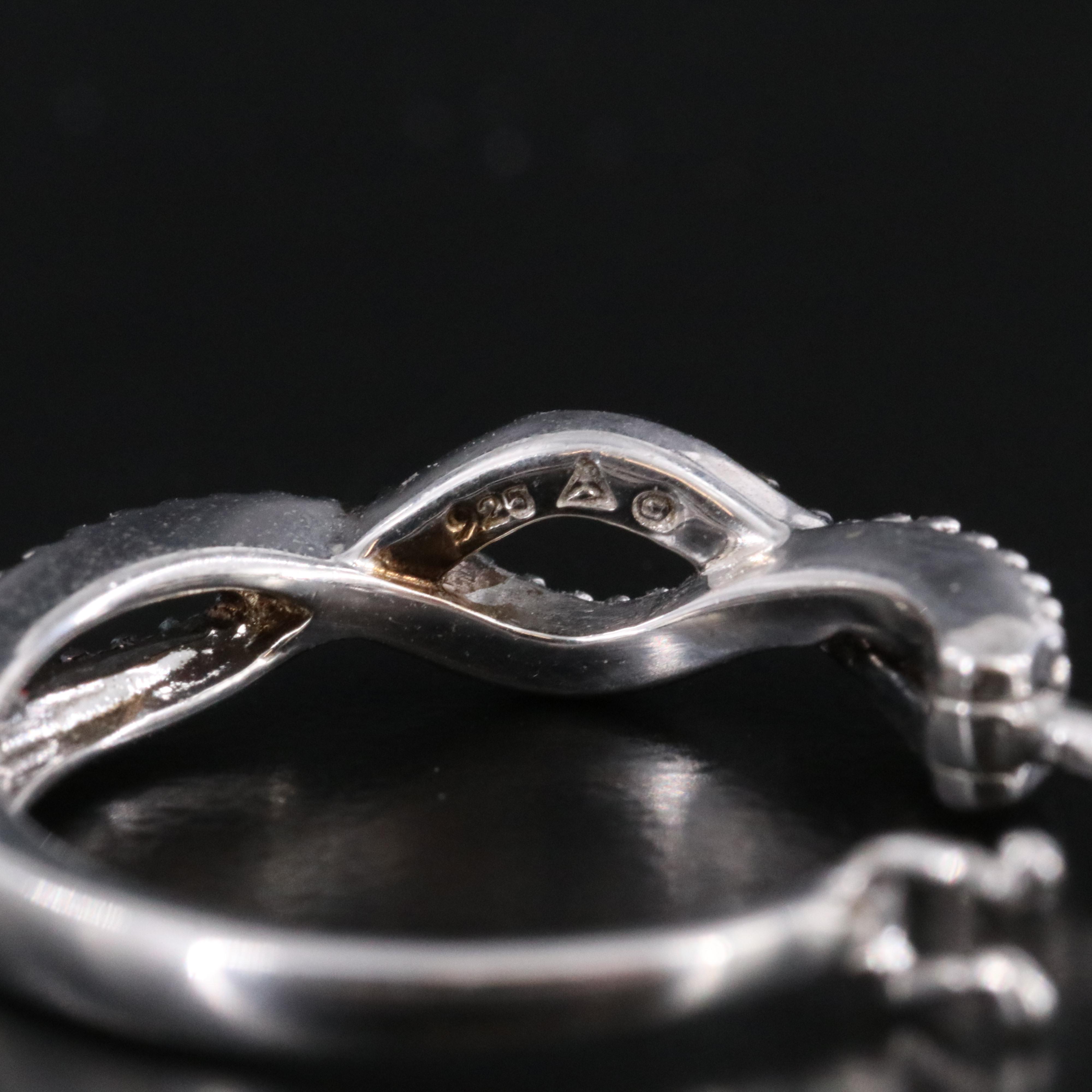 Sterling Diamond Hoop Earrings with Fancy Black Diamonds