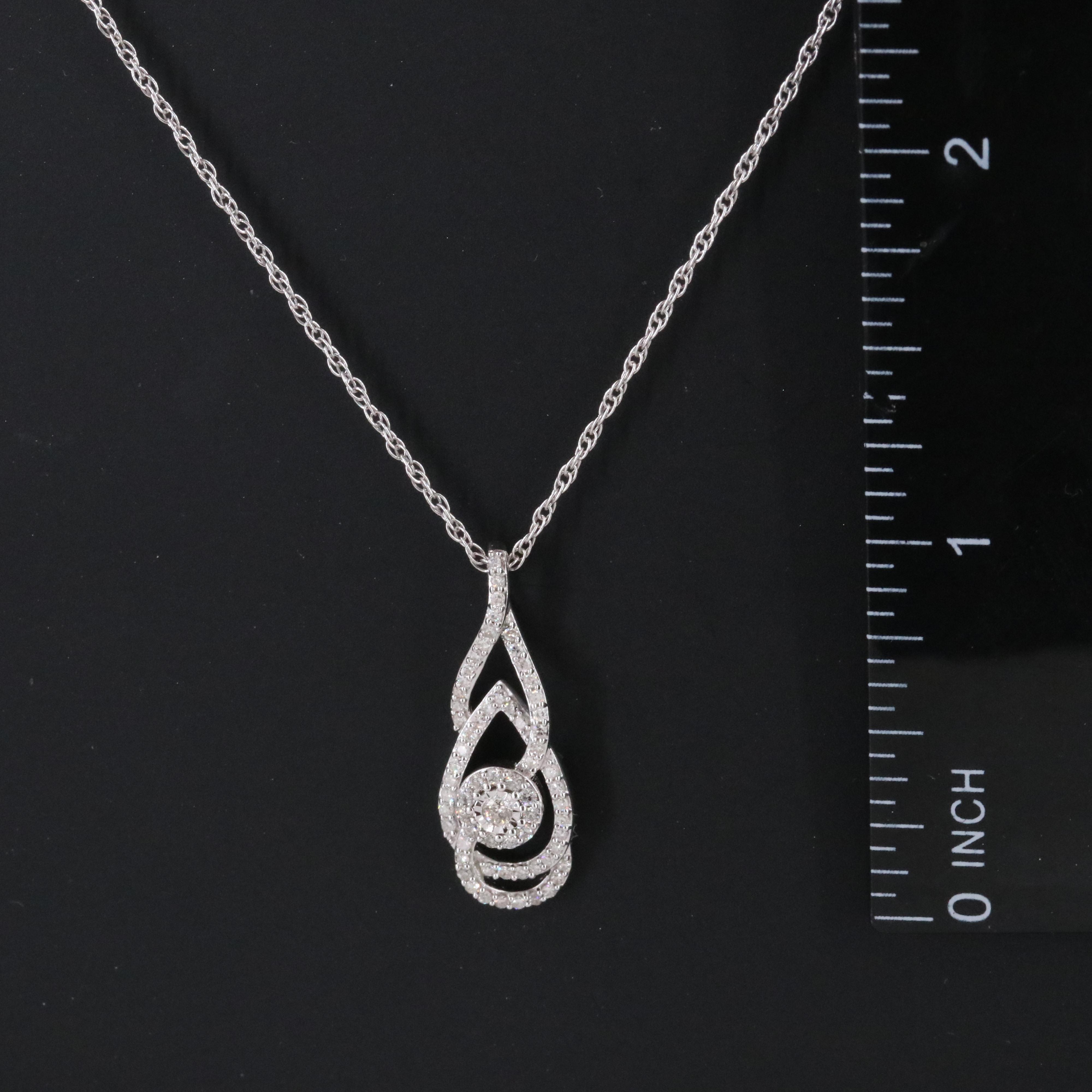 Sterling Diamond Pendant Necklace