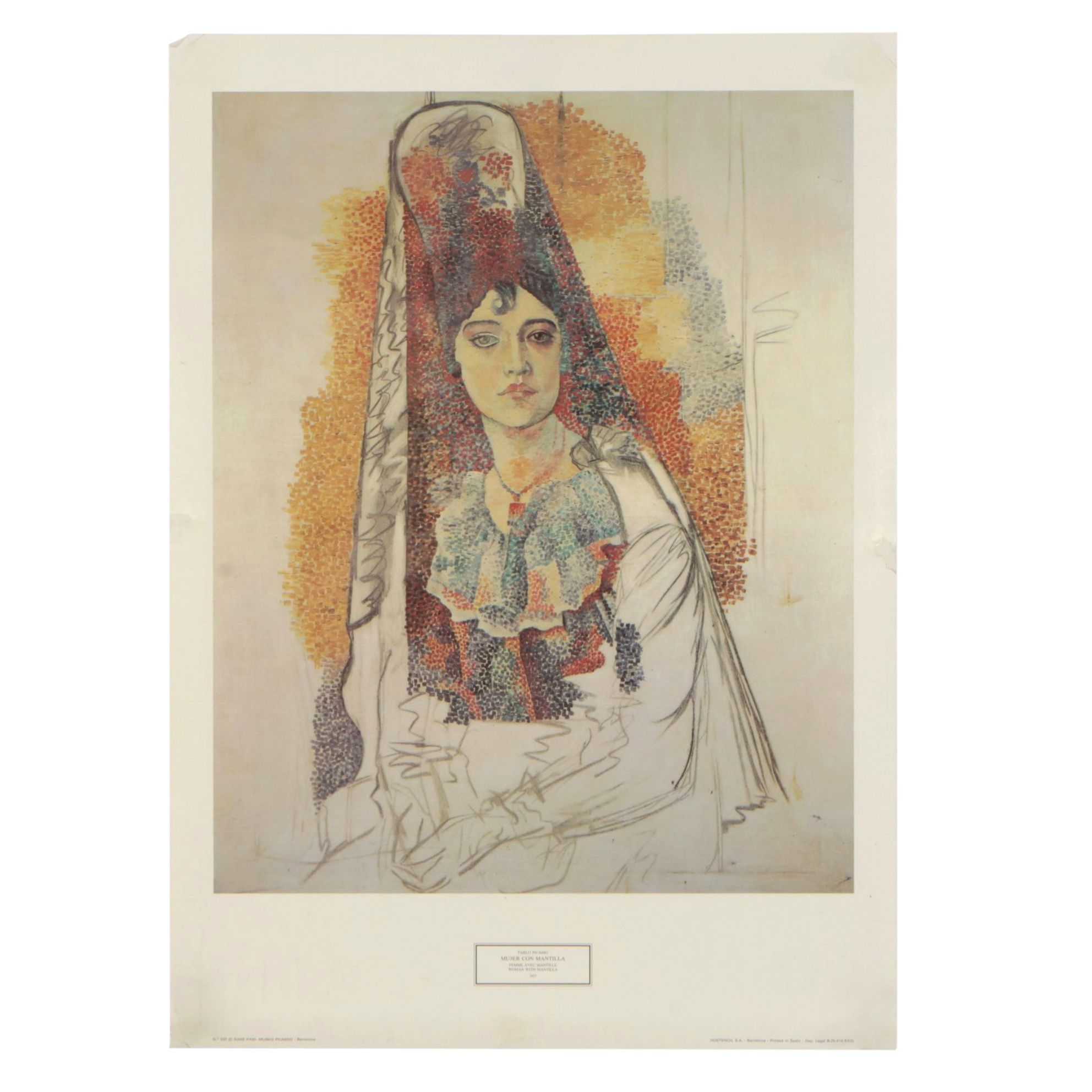 Offset Lithograph Poster "The Woman with Mantilla" After Pablo Picasso