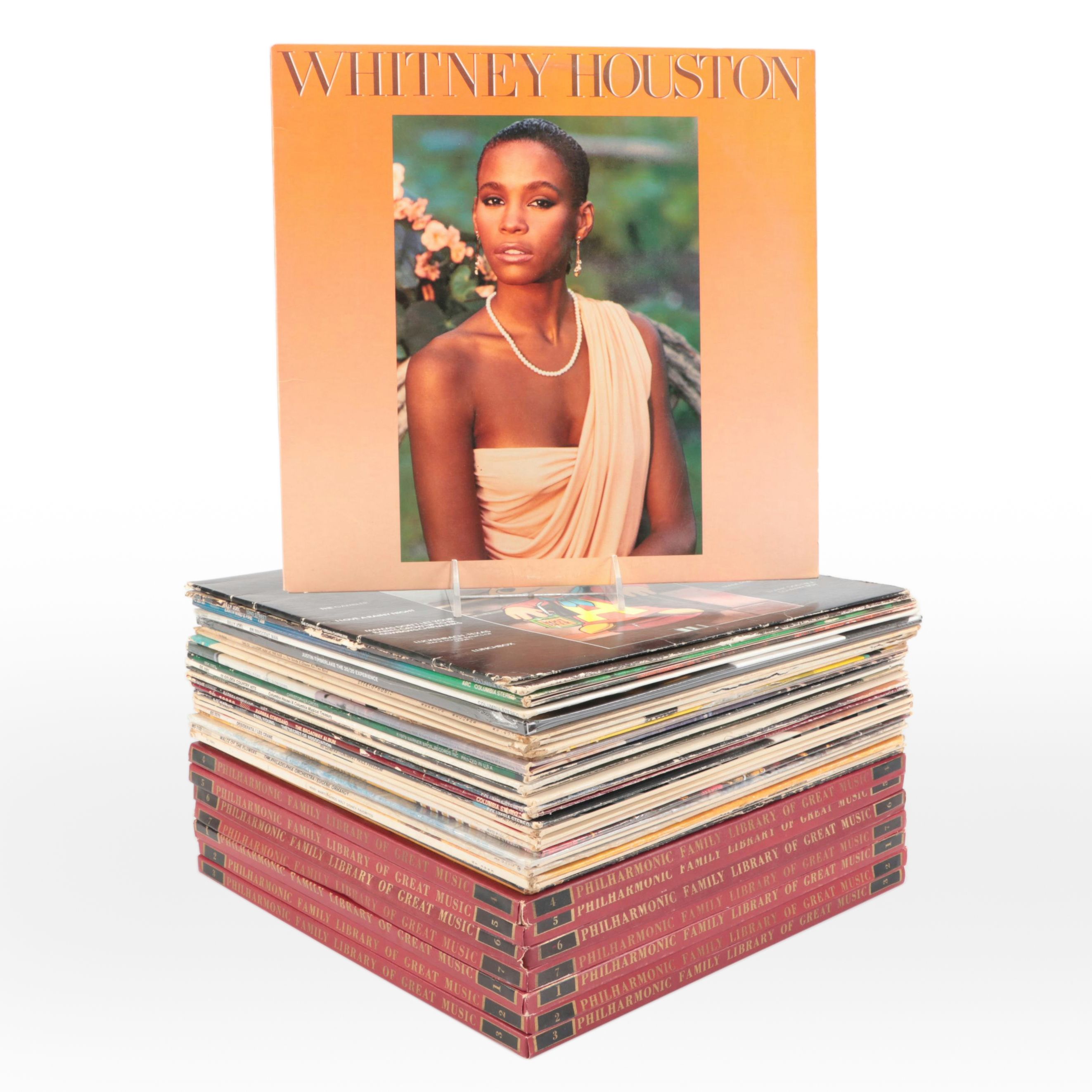 Whitney Houston and Other Records with Sherlock Holmes Cassette Audiobooks