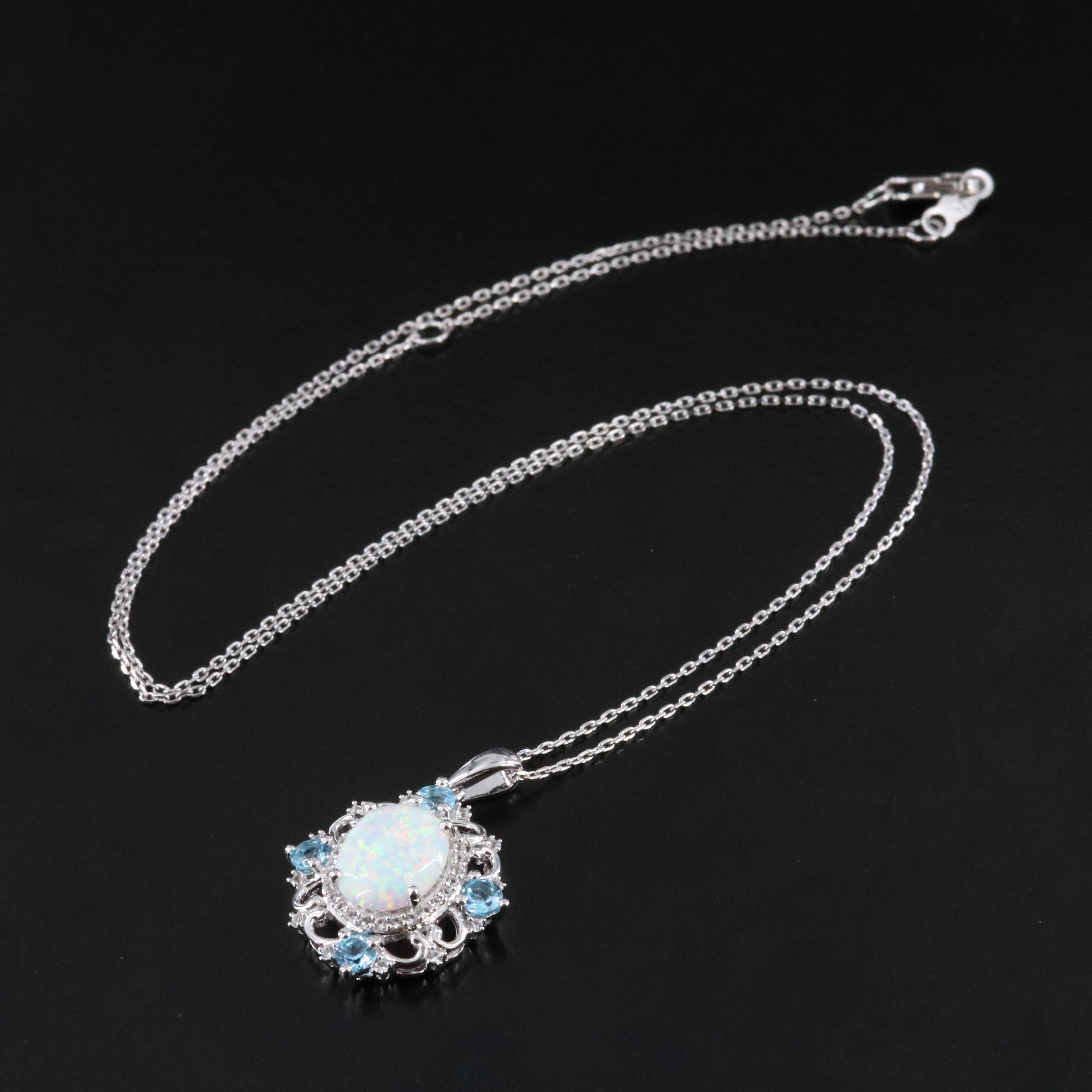 Sterling Gemstone Pendant Necklace