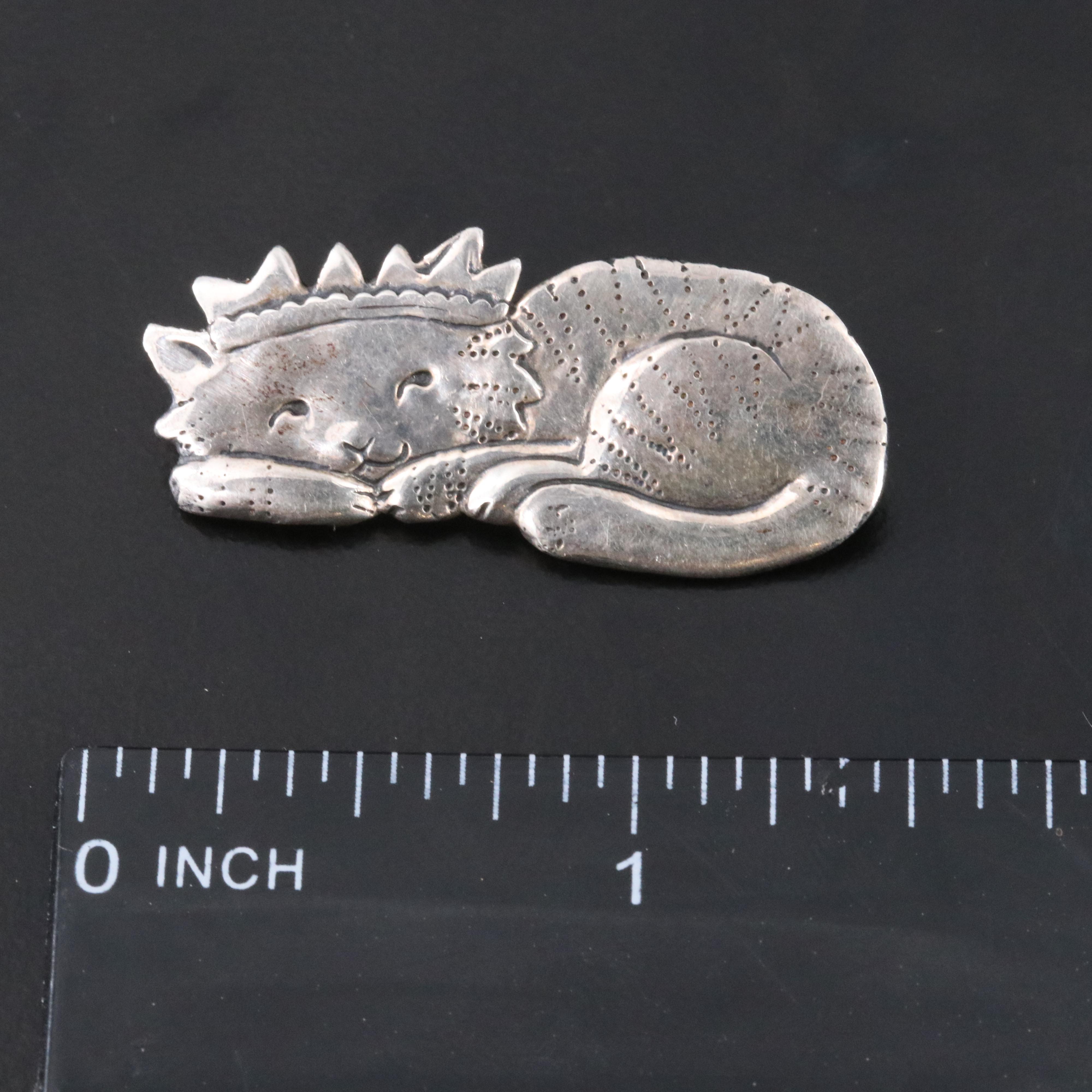 Sterling Cat Brooch