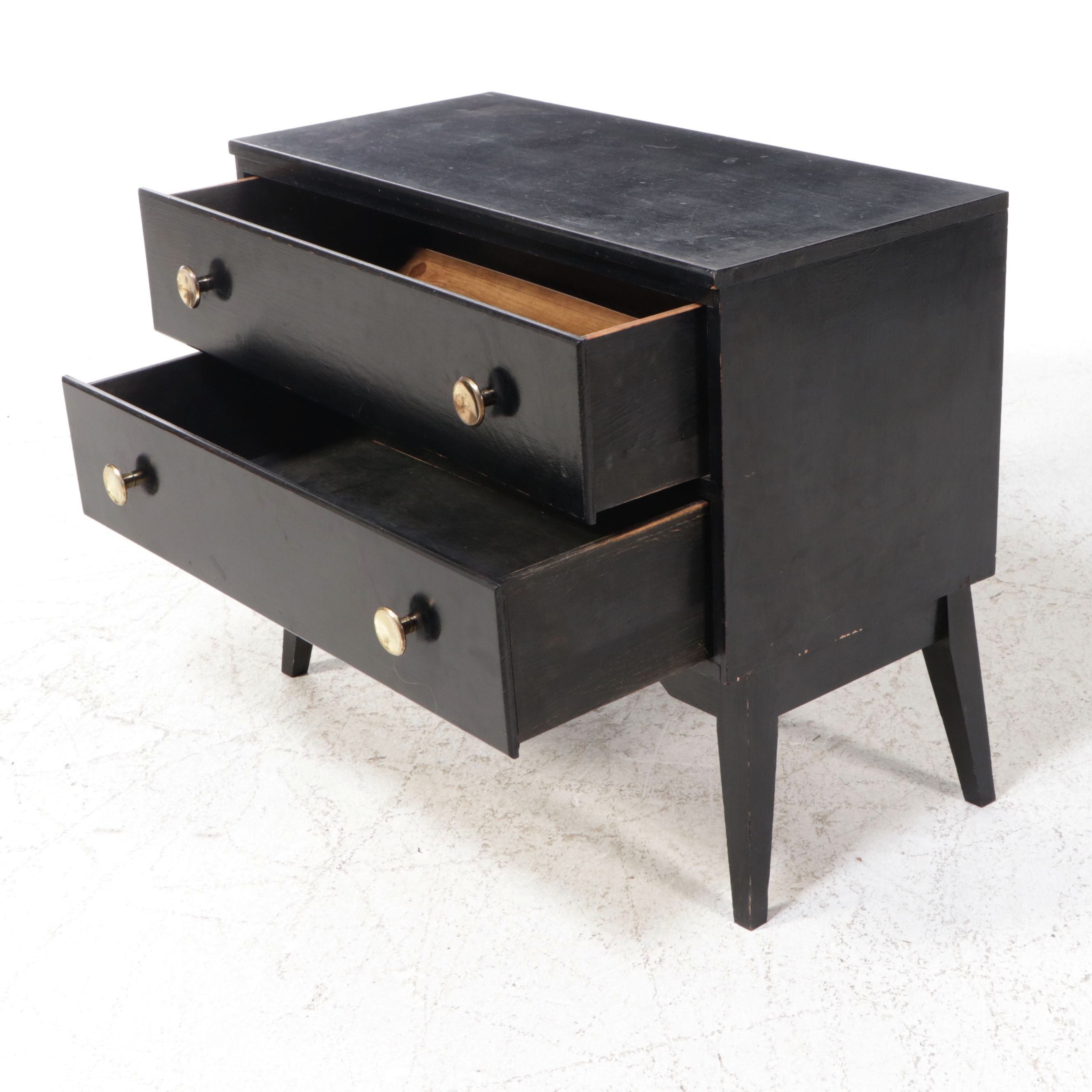 Mid Century Modern Style Painted Wood Two Drawer Chest, Mid to Late 20th Century