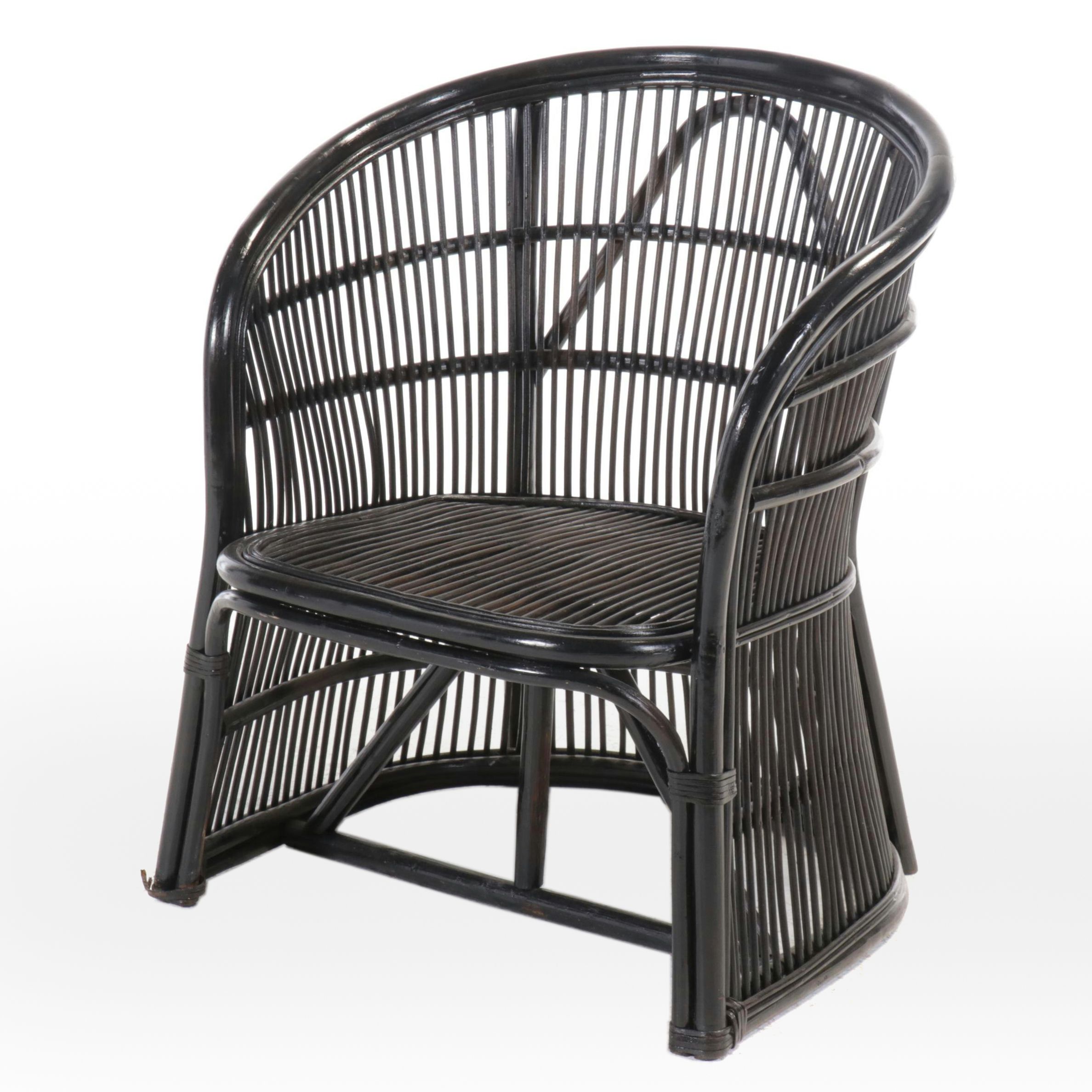Painted Rattan Armchair