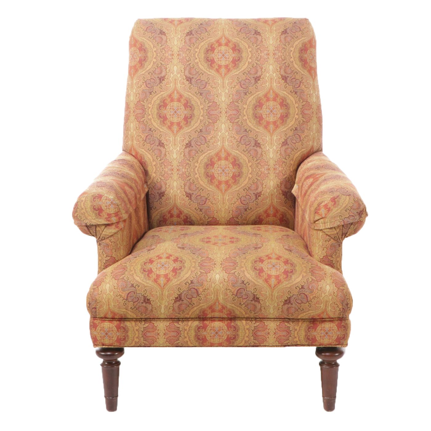 Bassett Paisley Upholstered Armchair, Late 20th/Early 21st Century