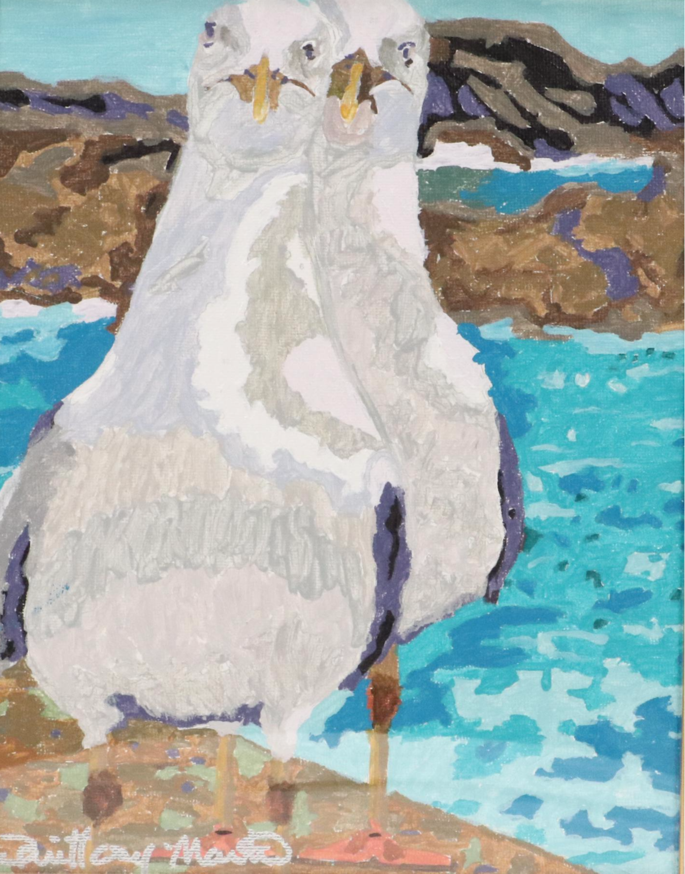 Brittony Martin Acrylic Painting "Looking at you Seagulls," 2025