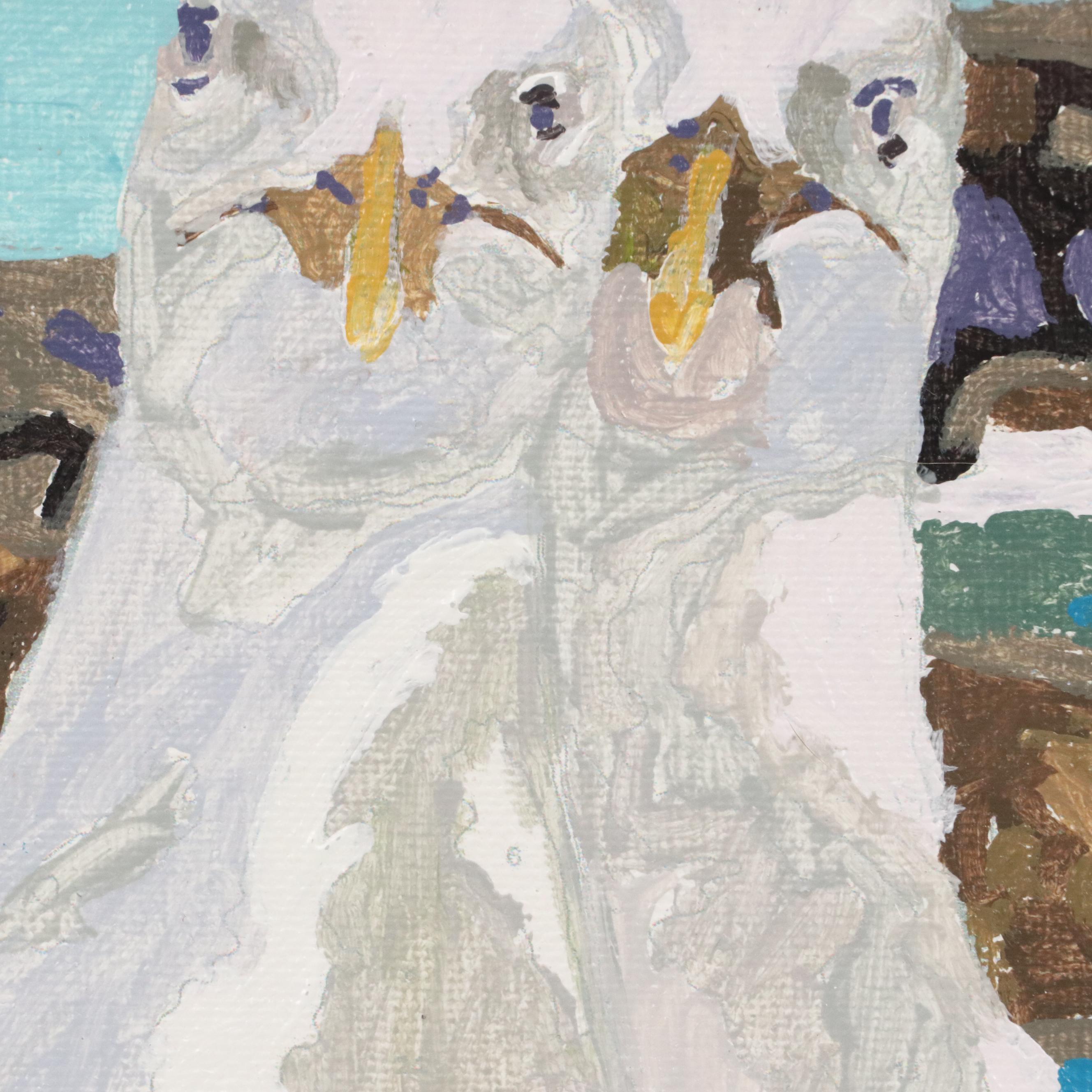 Brittony Martin Acrylic Painting "Looking at you Seagulls," 2025
