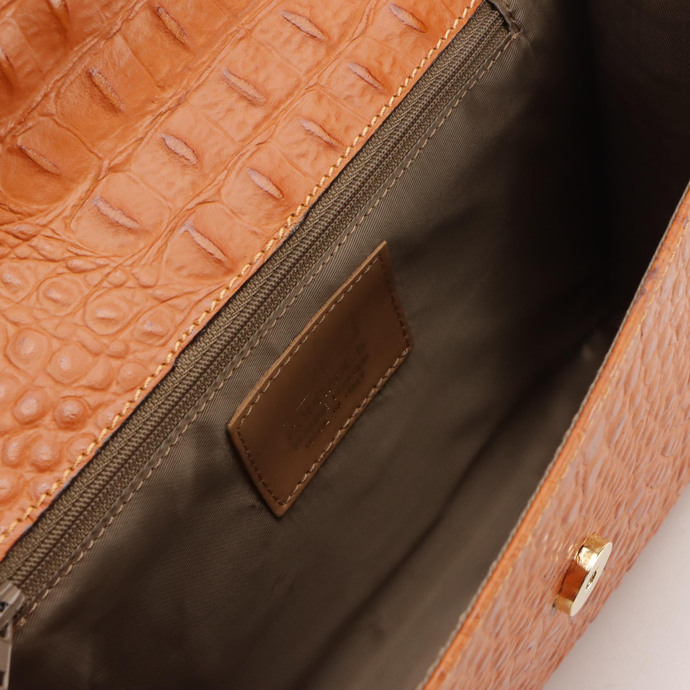 Courage.b Iconic Convertible Clutch in Croc Embossed Leather