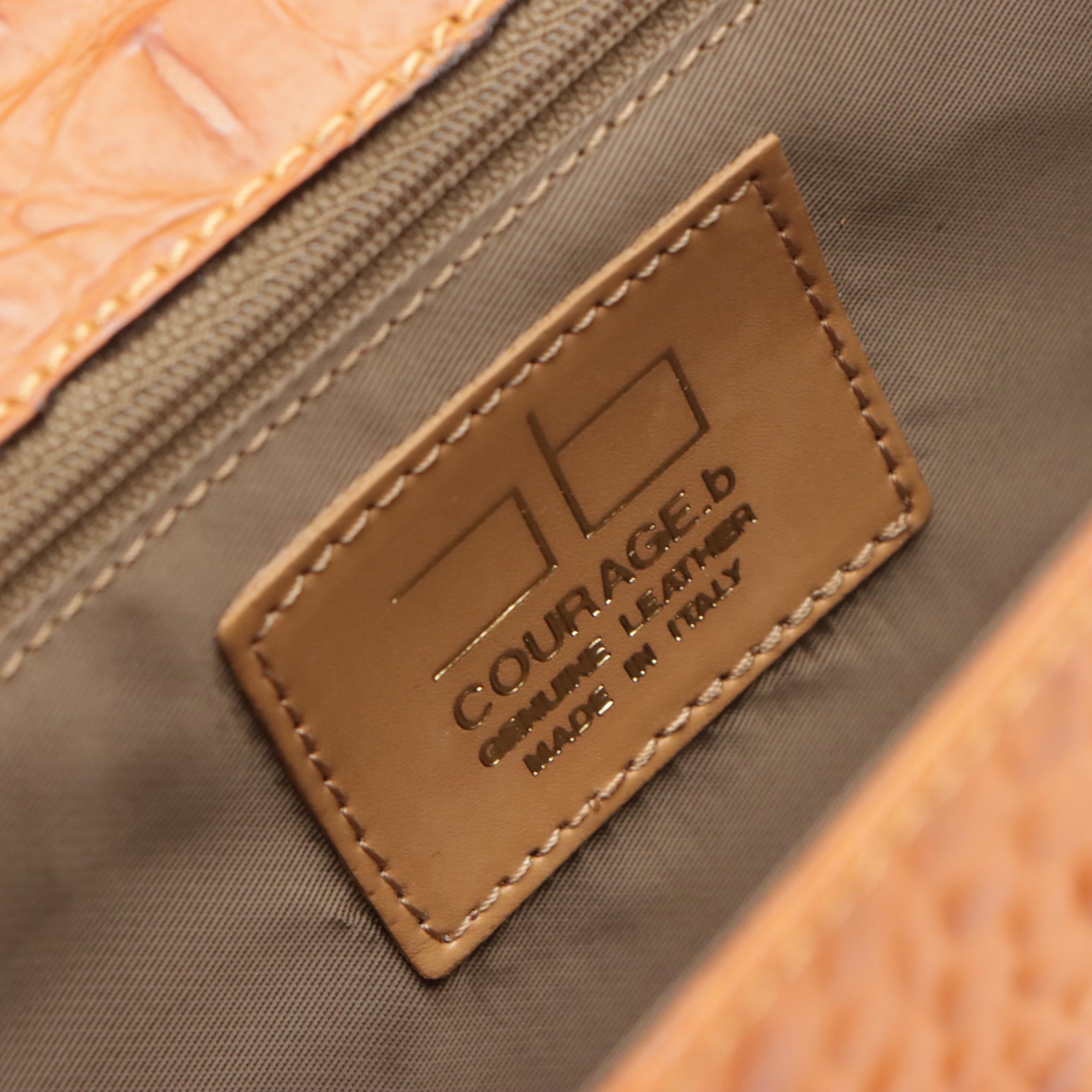 Courage.b Iconic Convertible Clutch in Croc Embossed Leather