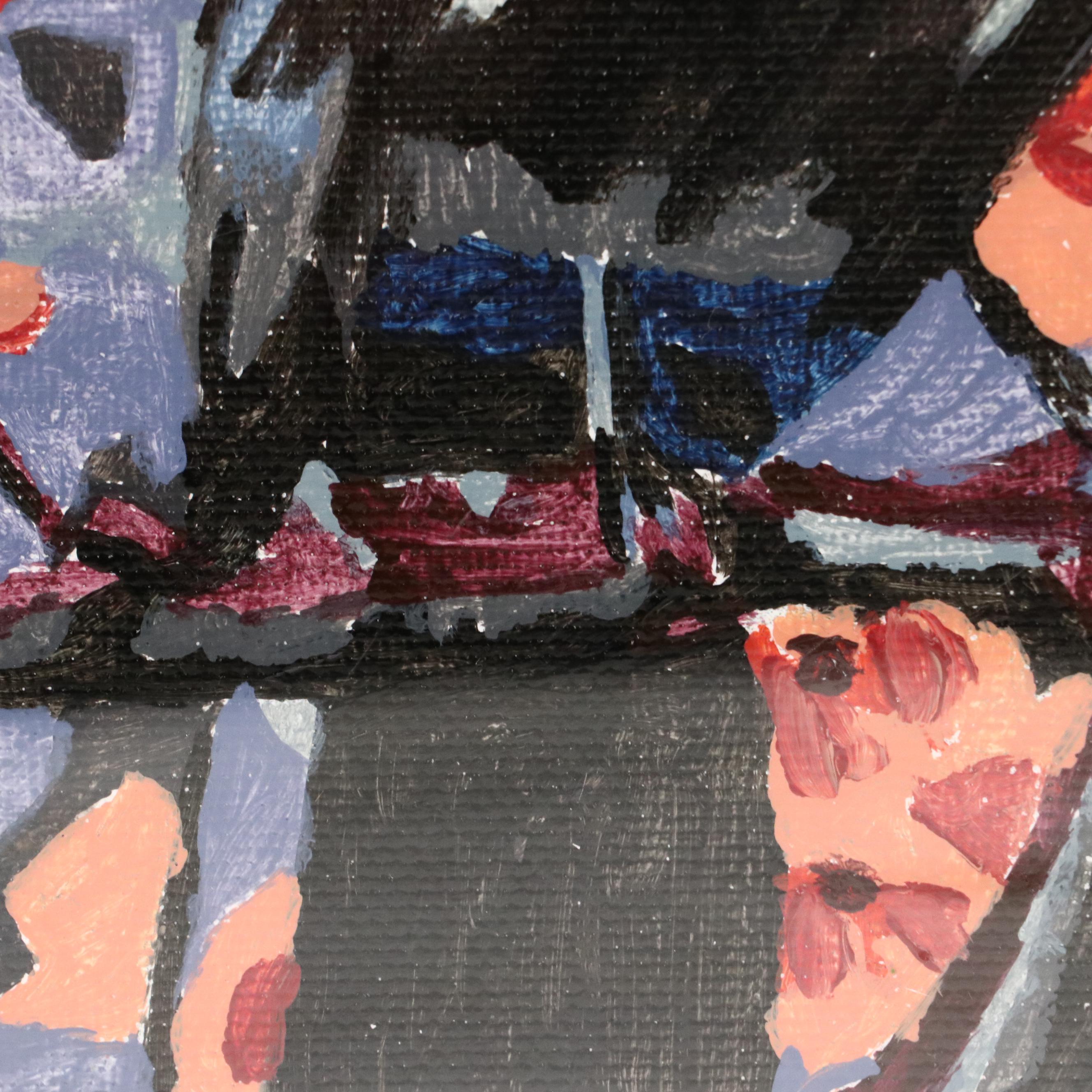 Brittony Martin Acrylic Painting "Raven in the Peach Flowers," 2025