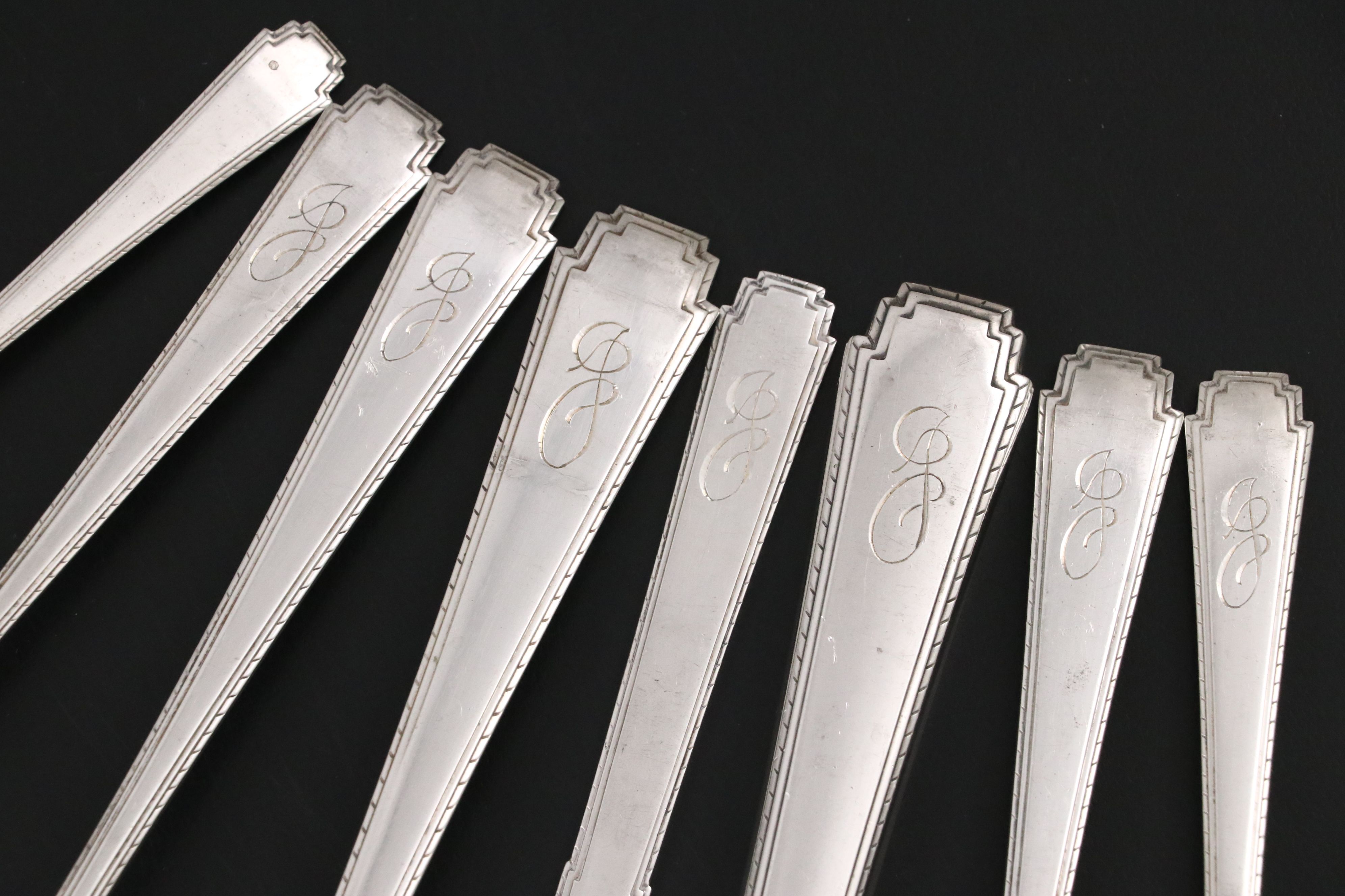 Wallace Art Deco Style "Rhythm" Sterling Silver Flatware, 1929–1965