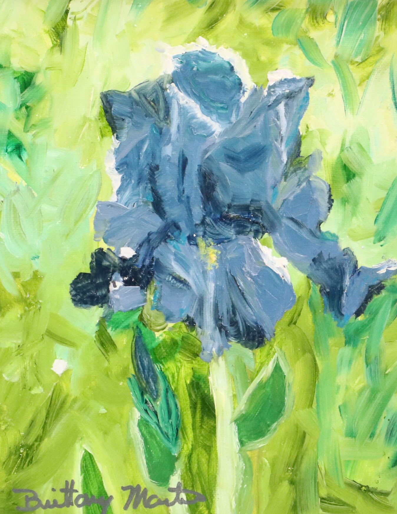 Brittony Martin Acrylic Painting "Blue Iris," 2025