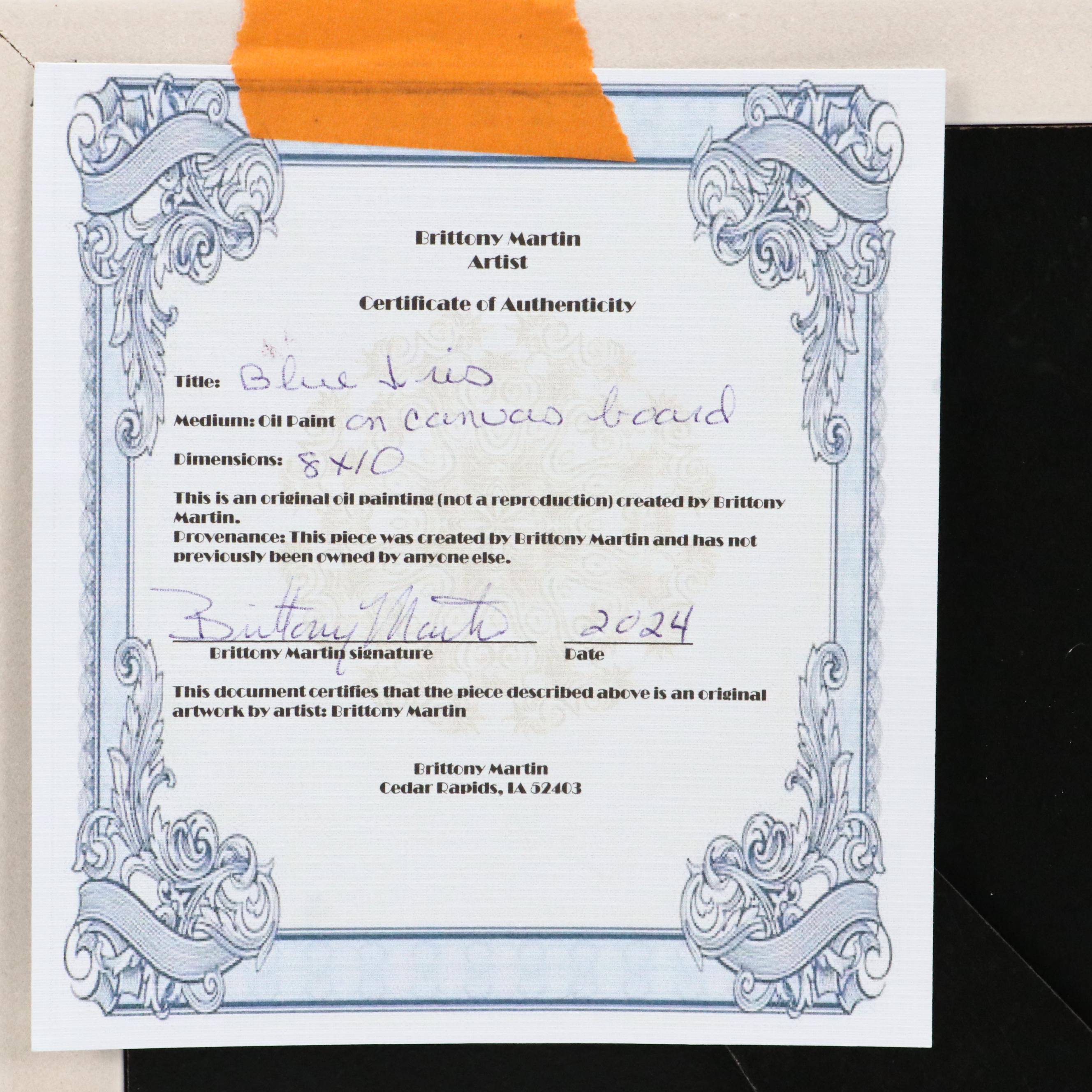 Brittony Martin Acrylic Painting "Blue Iris," 2025