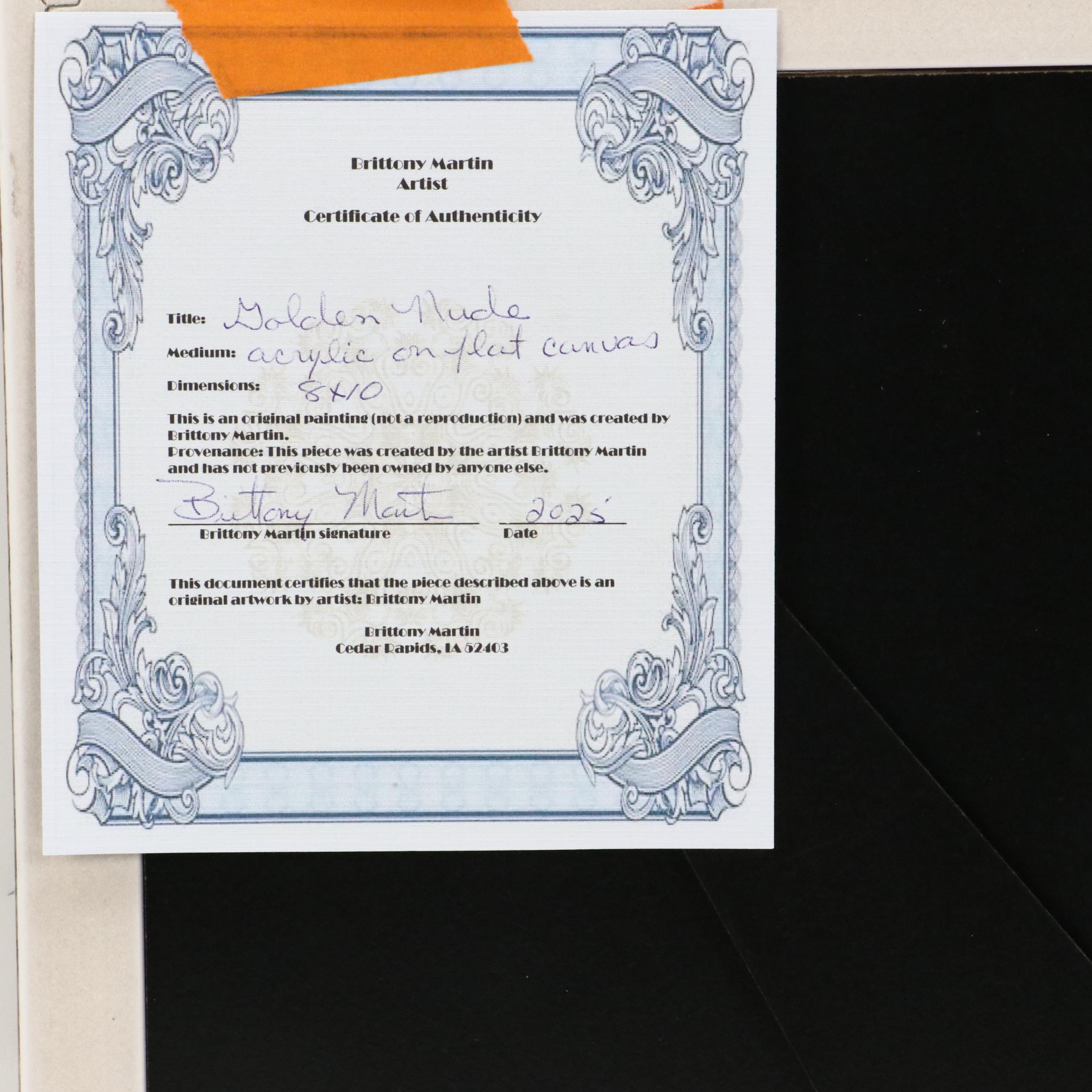 Brittony Martin Acrylic Painting "Golden Nude," 2025