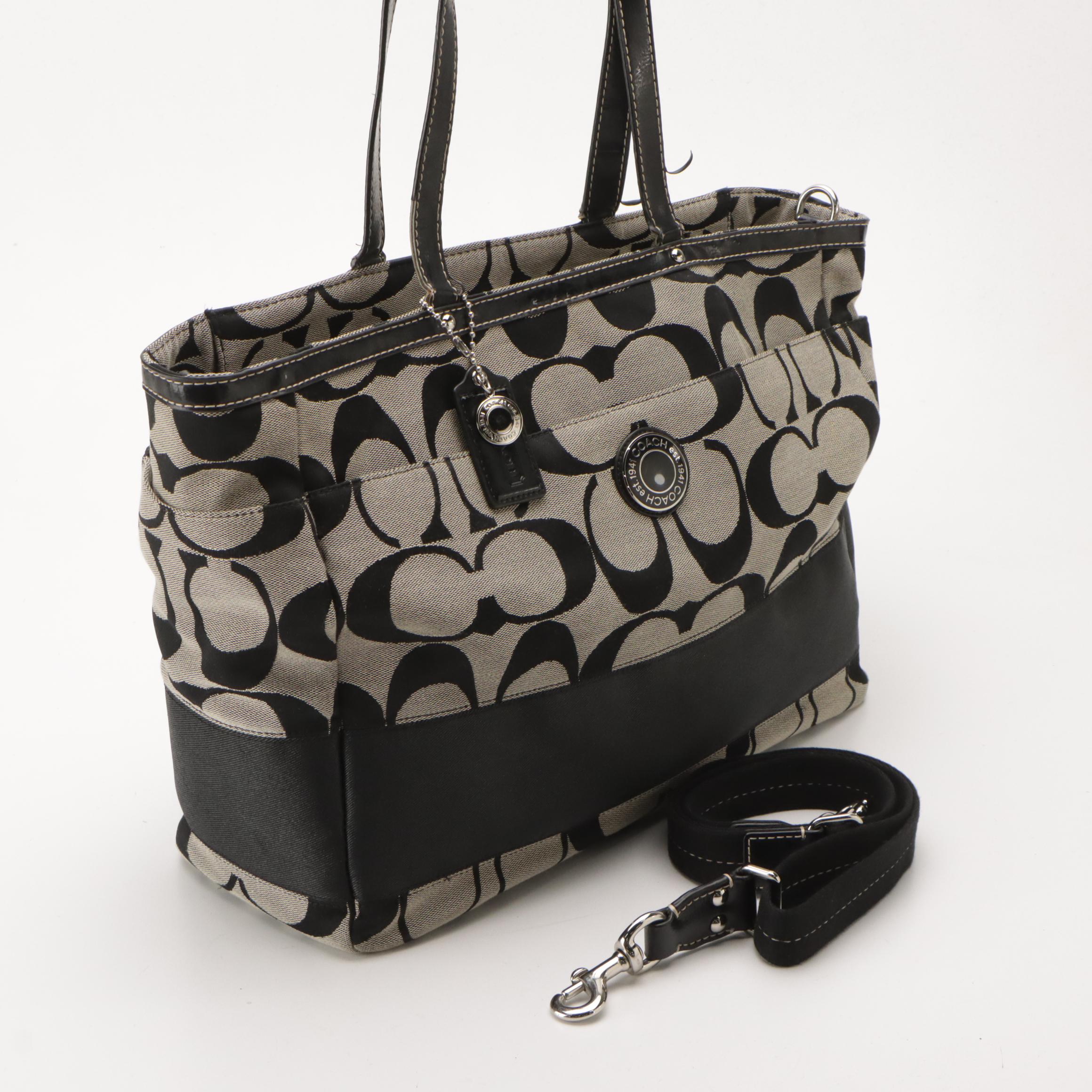 Coach Signature Canvas Diaper Tote Bag, Kate Spade Baby Blue Leather Zip Wallet