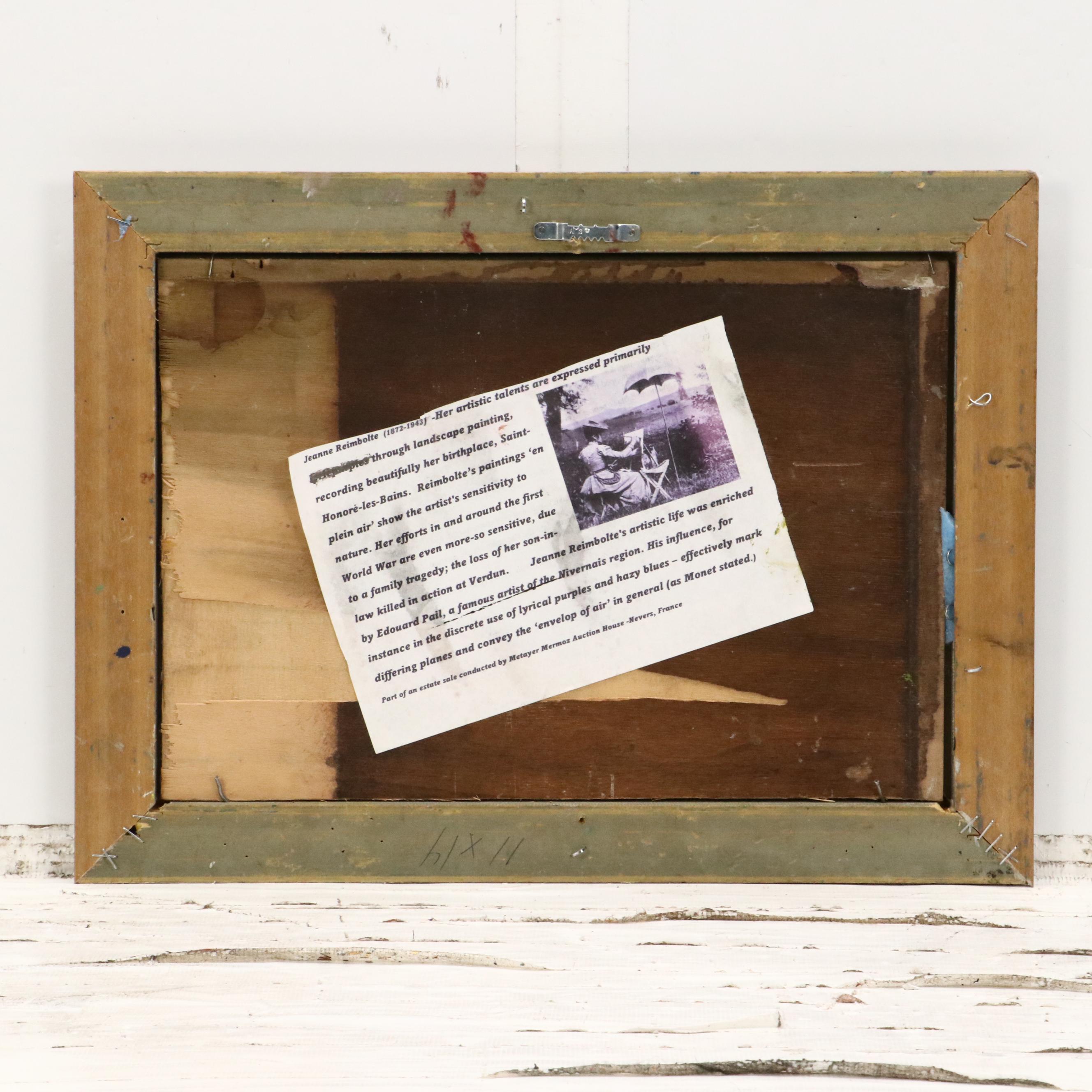 Attributed to Jeanne Reimbolte Oil Impressionistic Village, Early 20th Century