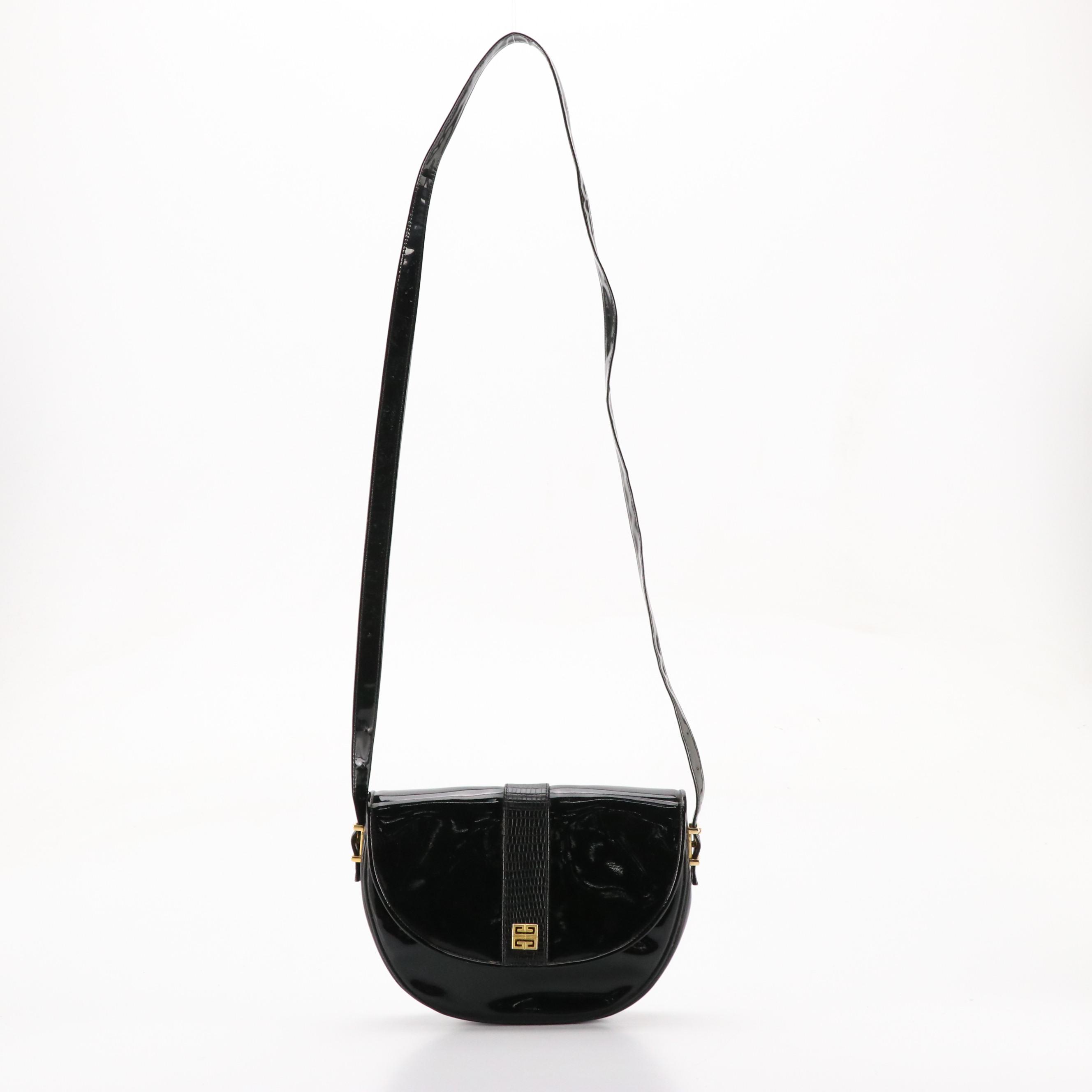 Givenchy Vintage Patent Leather Half-Moon Flap Crossbody Bag