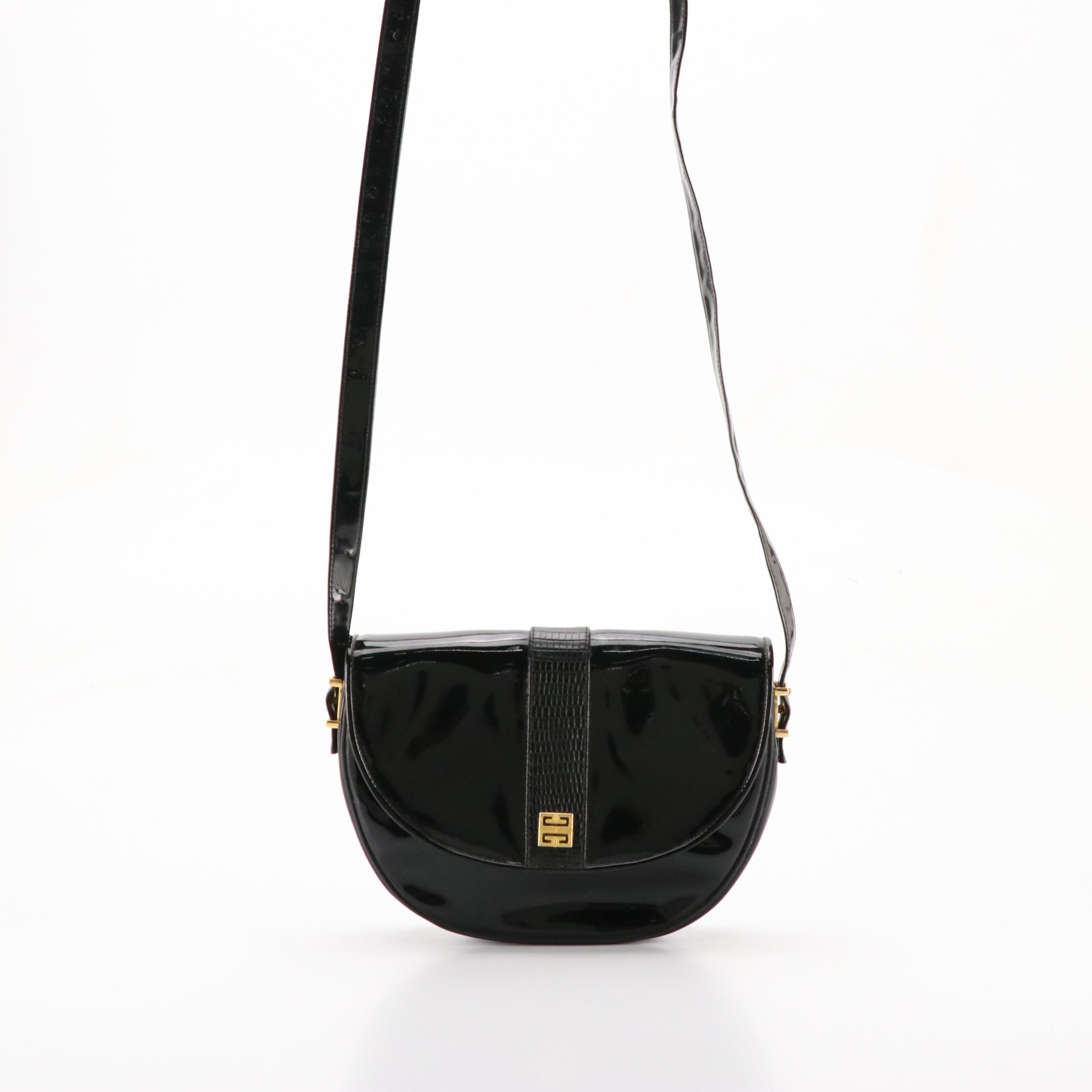 Givenchy Vintage Patent Leather Half-Moon Flap Crossbody Bag