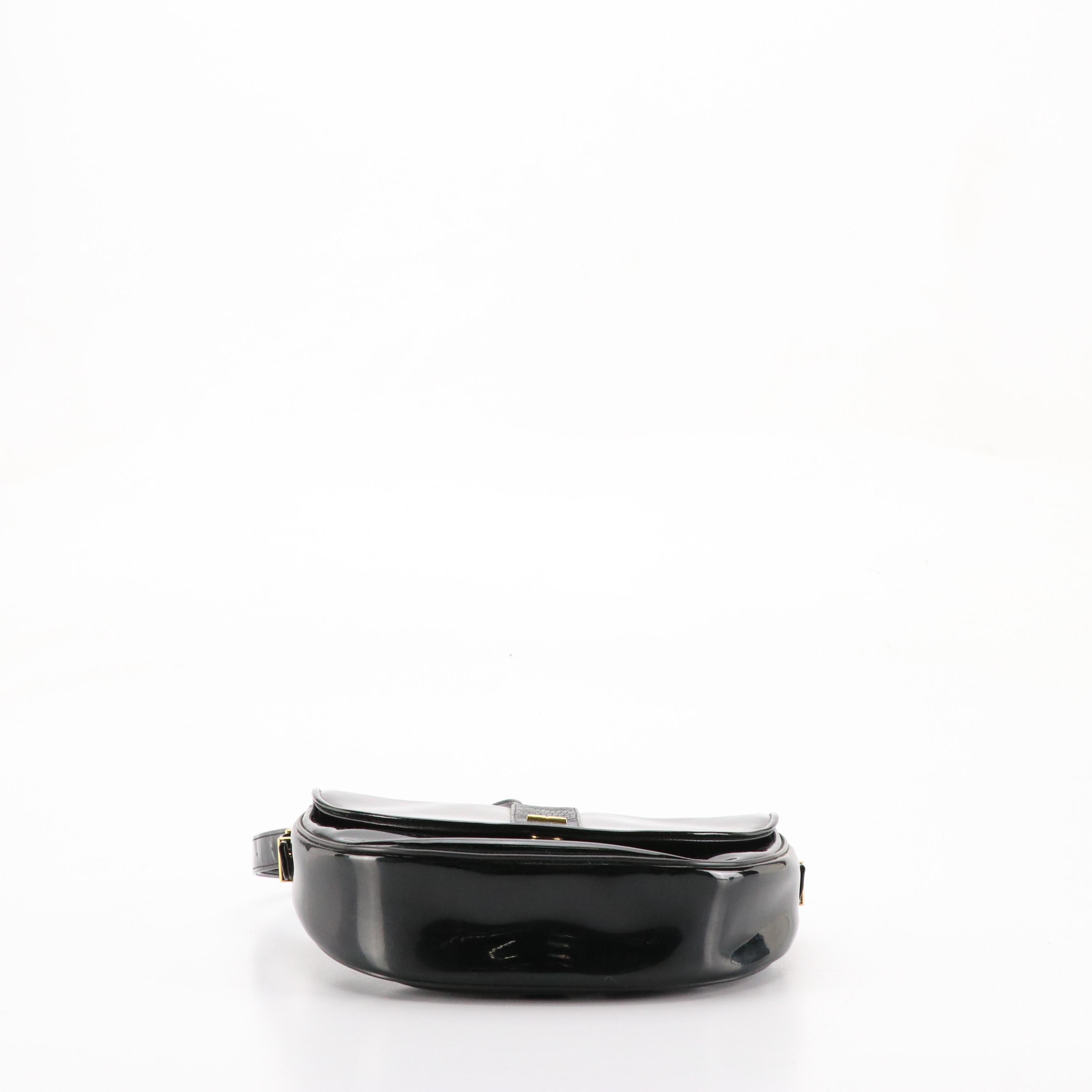 Givenchy Vintage Patent Leather Half-Moon Flap Crossbody Bag