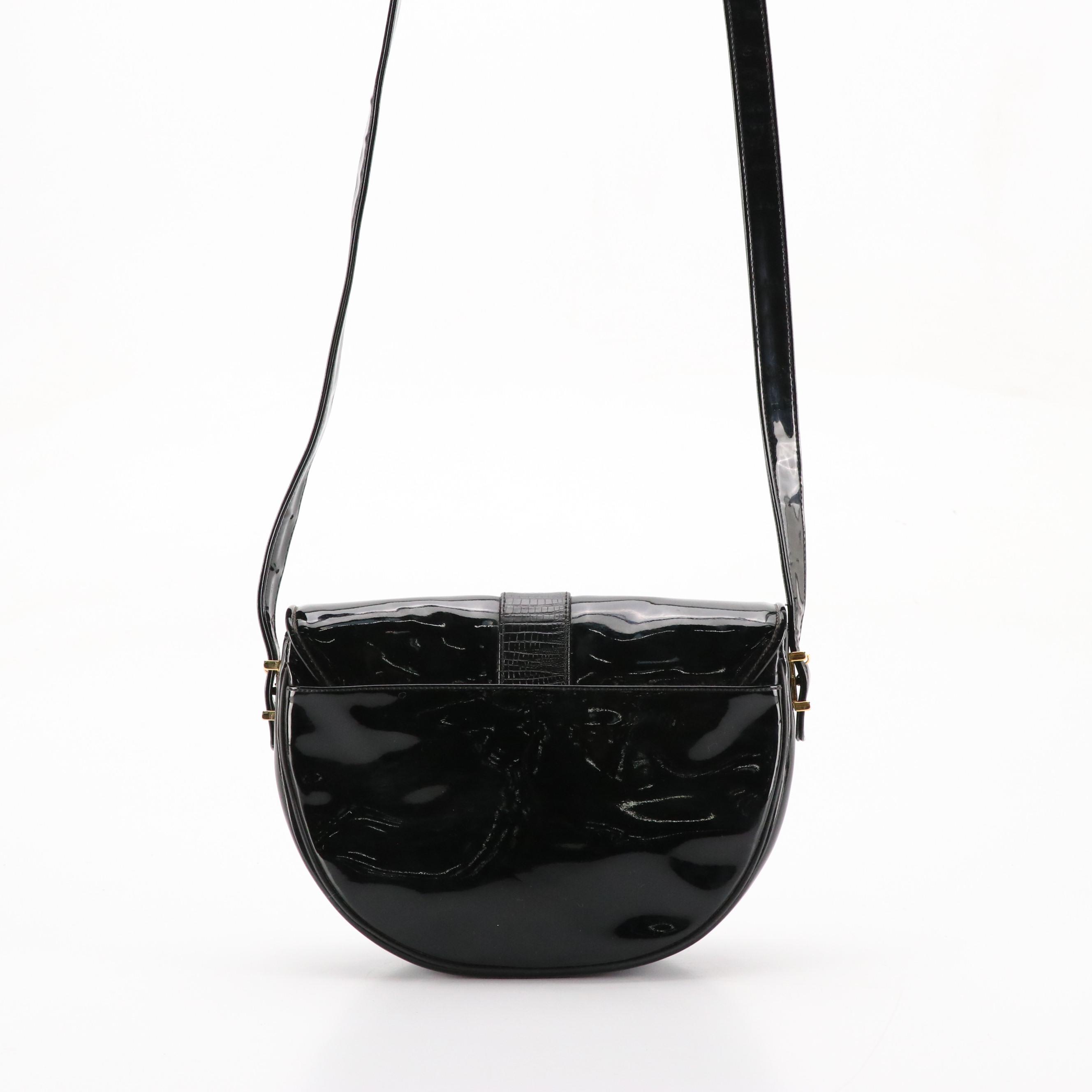 Givenchy Vintage Patent Leather Half-Moon Flap Crossbody Bag