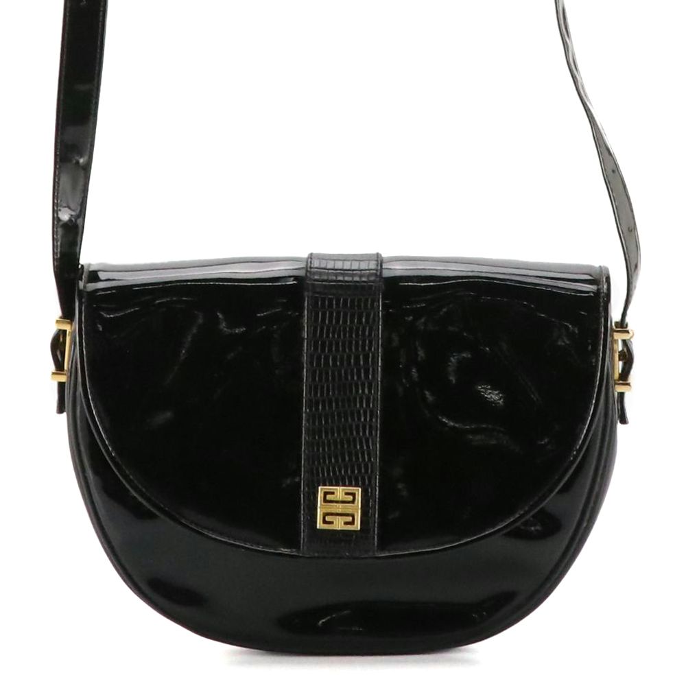 Givenchy Vintage Patent Leather Half-Moon Flap Crossbody Bag