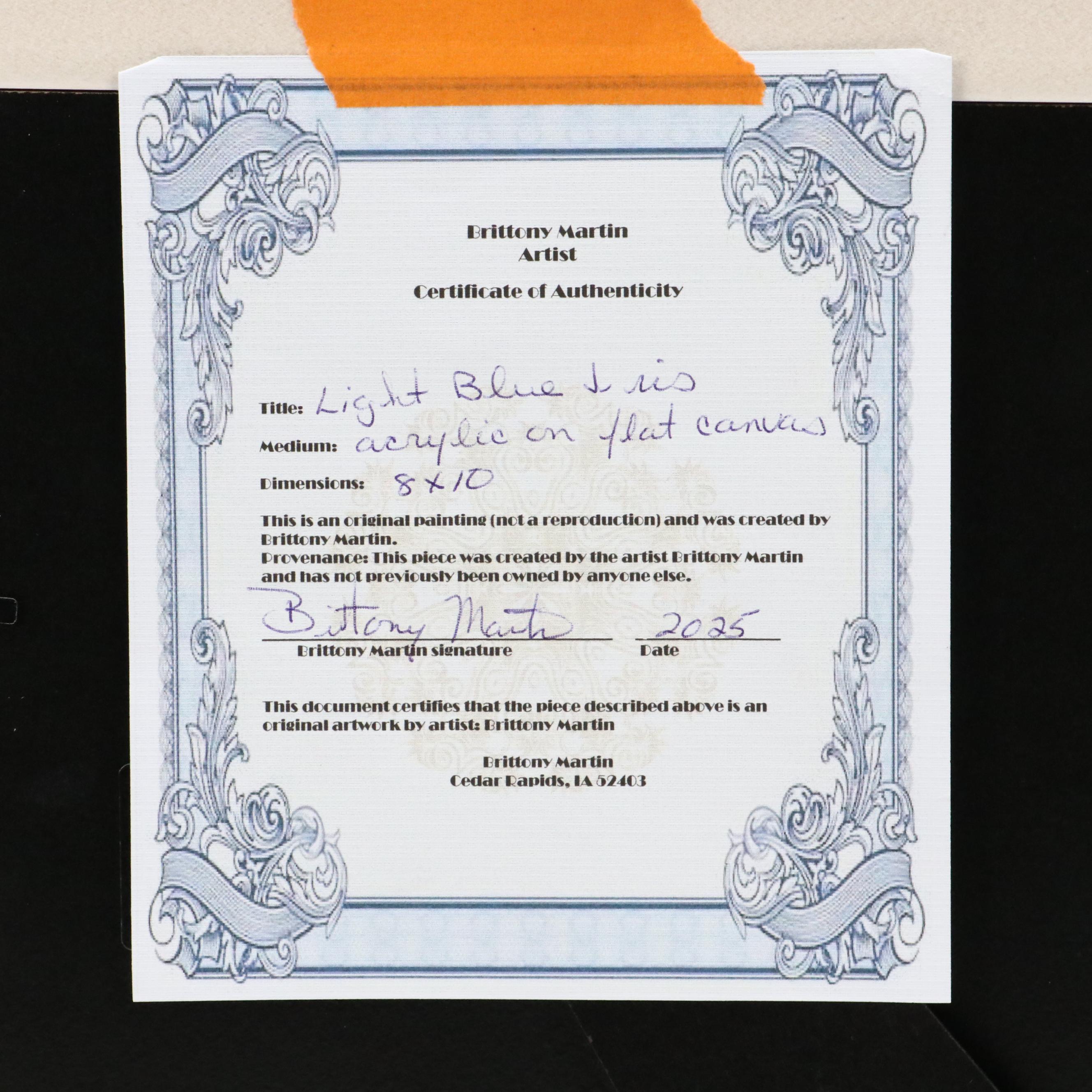 Brittony Martin Acrylic Painting "Light Blue Iris," 2025