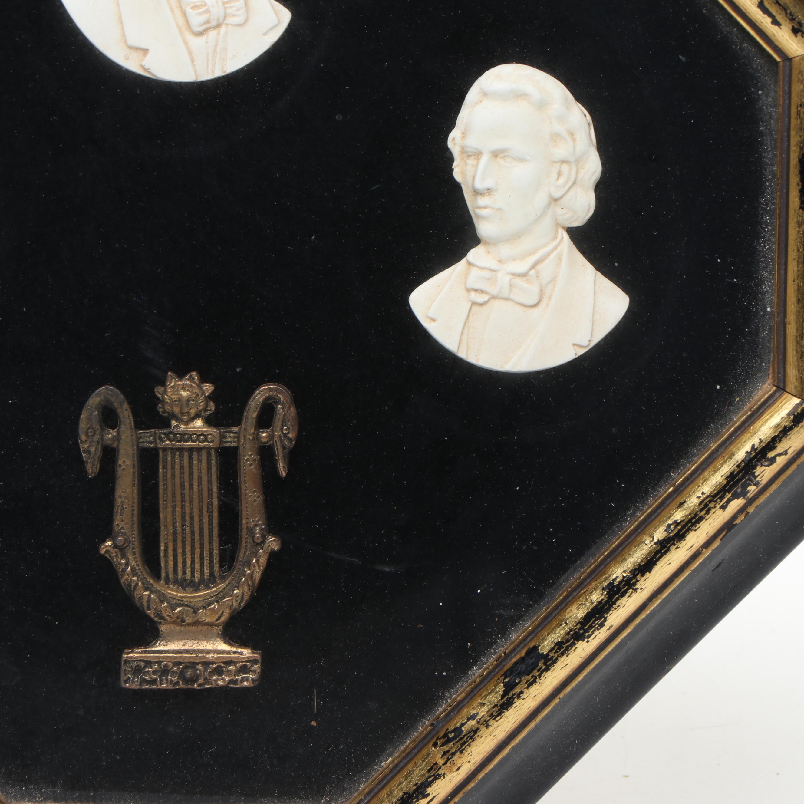 Sungott Studios Historical Figures Cameo Portraits in Octagonal Wooden Frames