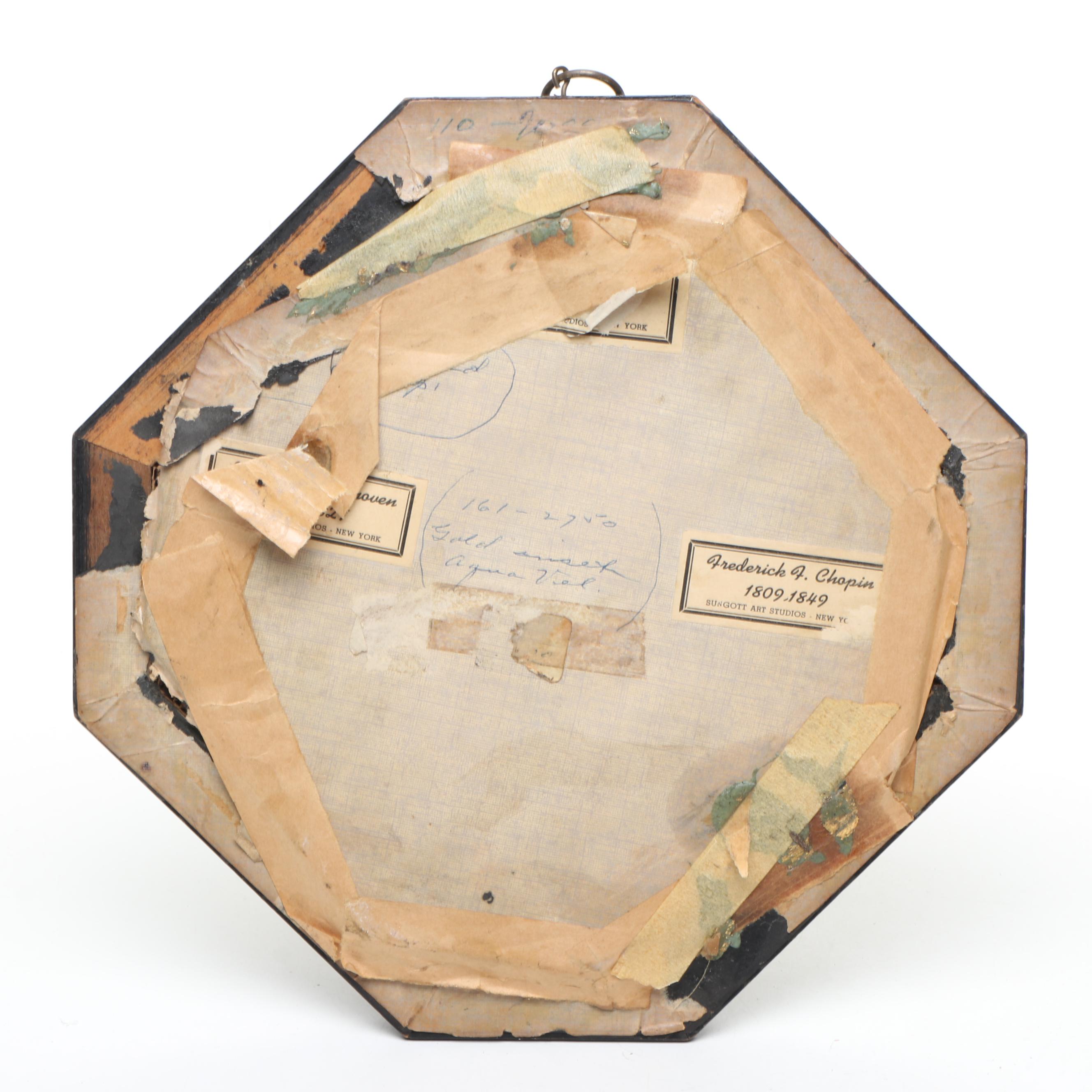 Sungott Studios Historical Figures Cameo Portraits in Octagonal Wooden Frames