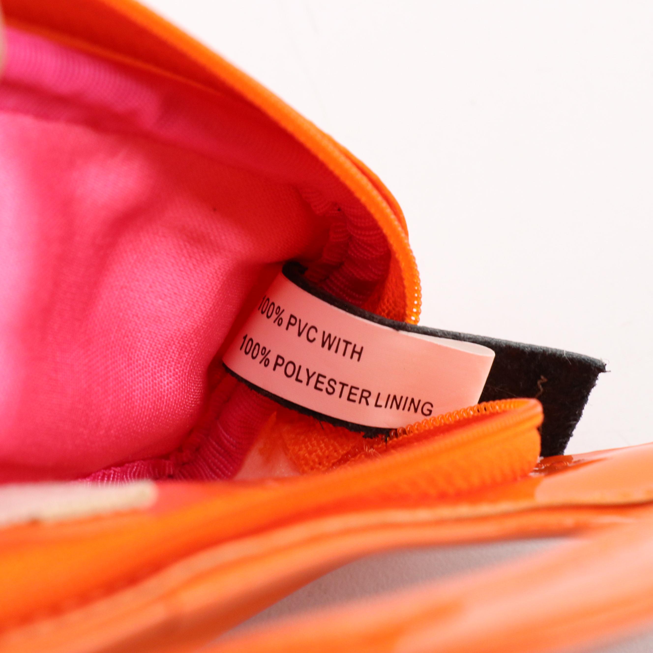 Moschino Jeans Dog Shape Zip Bag in Orange PVC