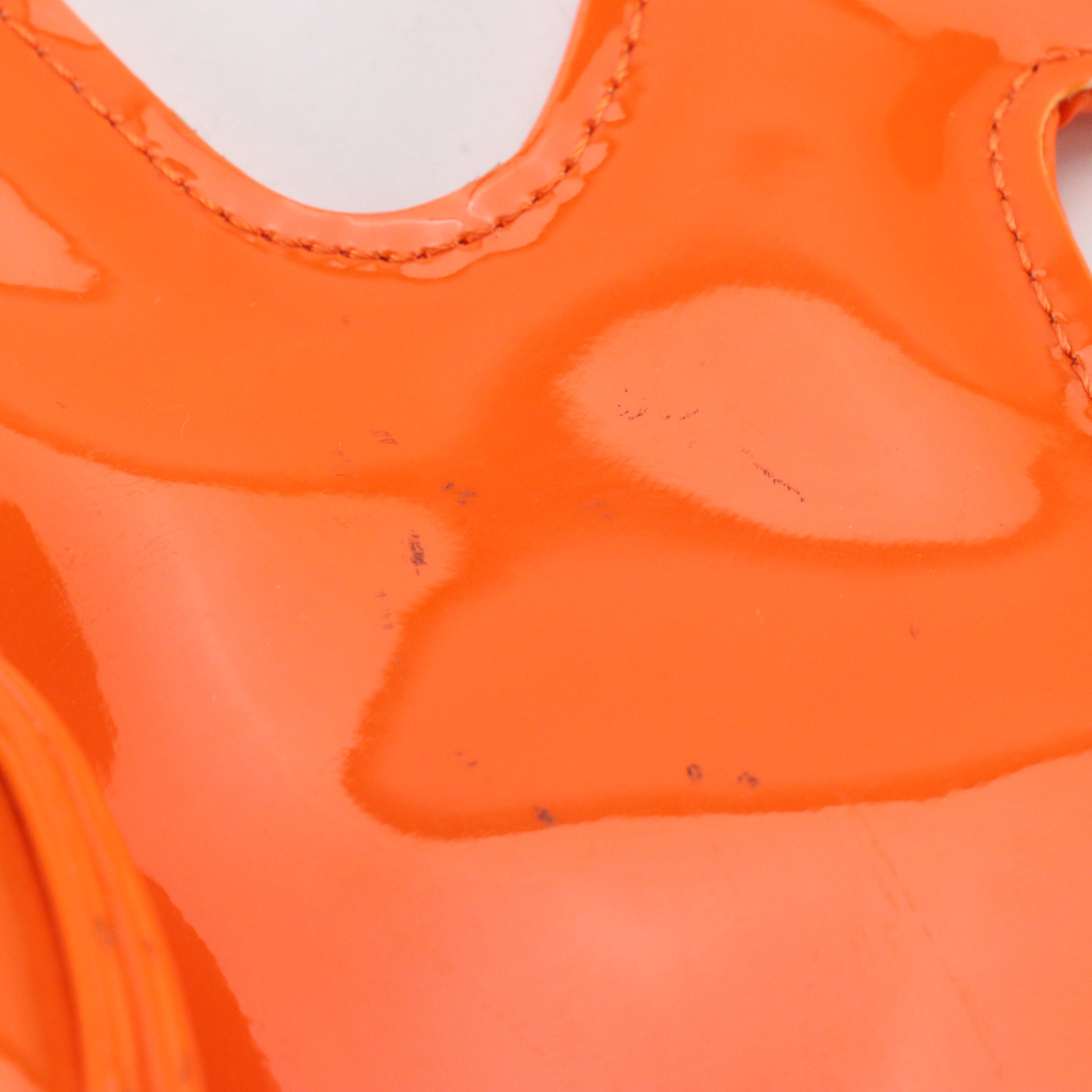 Moschino Jeans Dog Shape Zip Bag in Orange PVC