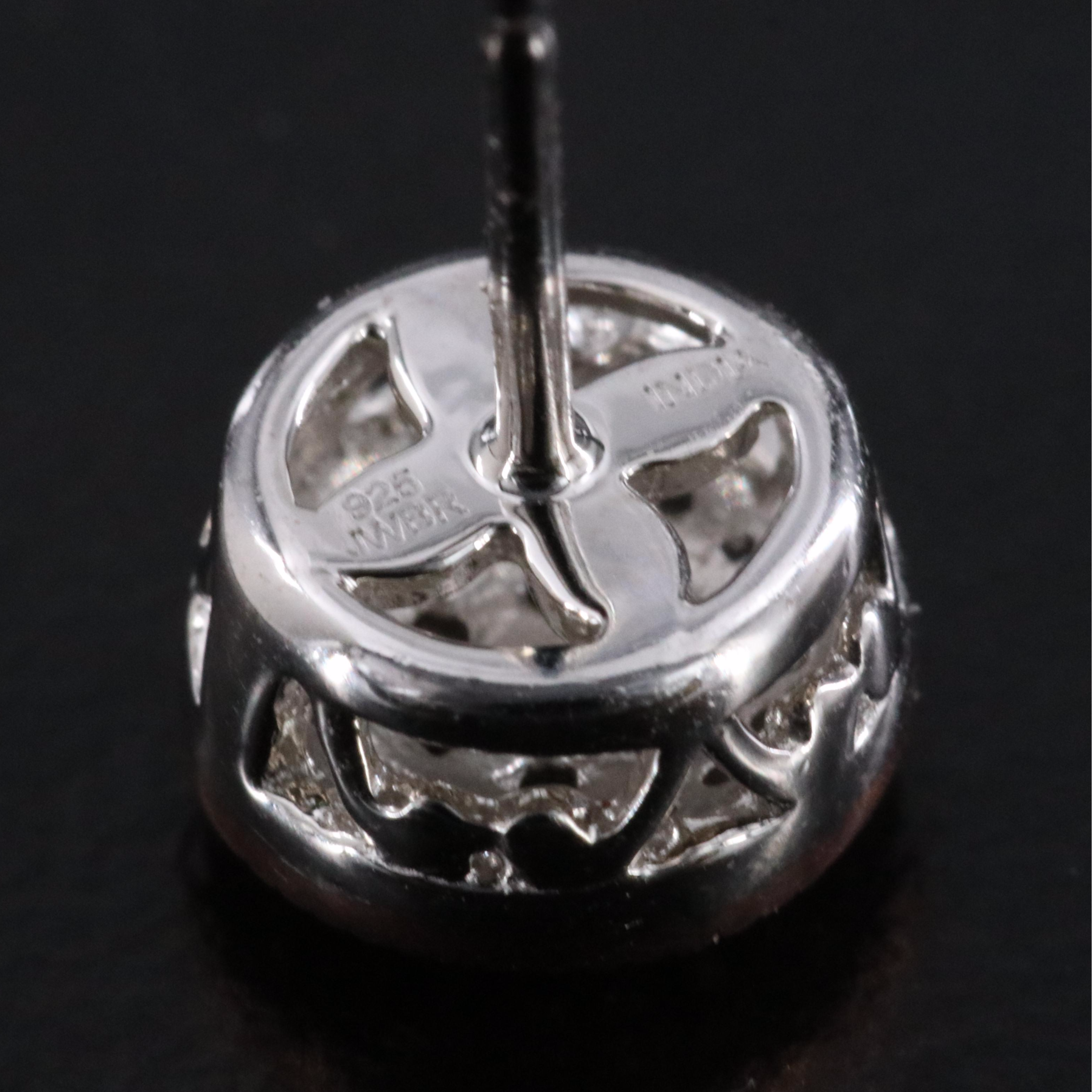 Sterling Diamond Earrings with Fancy Brown Diamonds