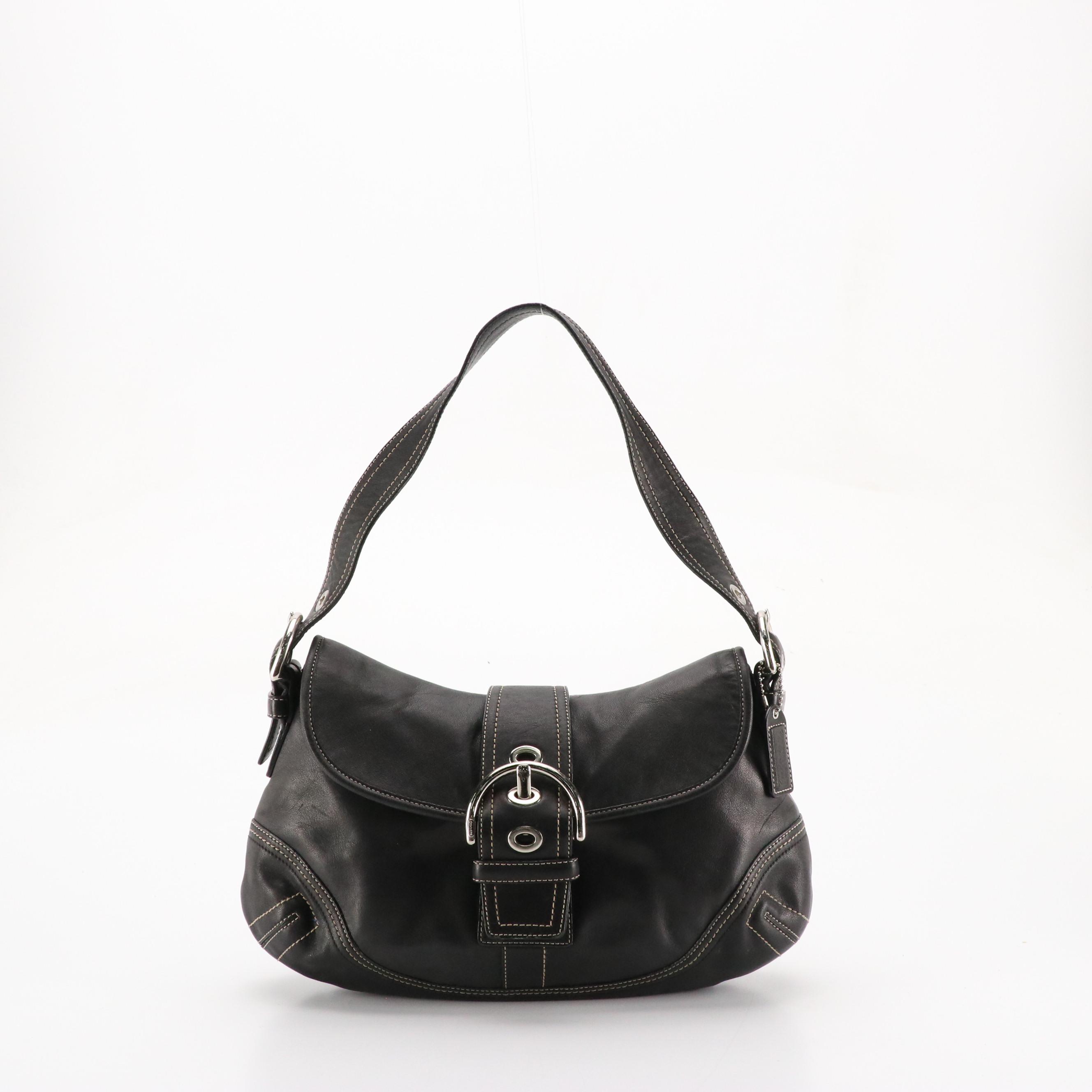 Coach Soho Slim and Buckle Flap Shoulder Bags in Black Leather