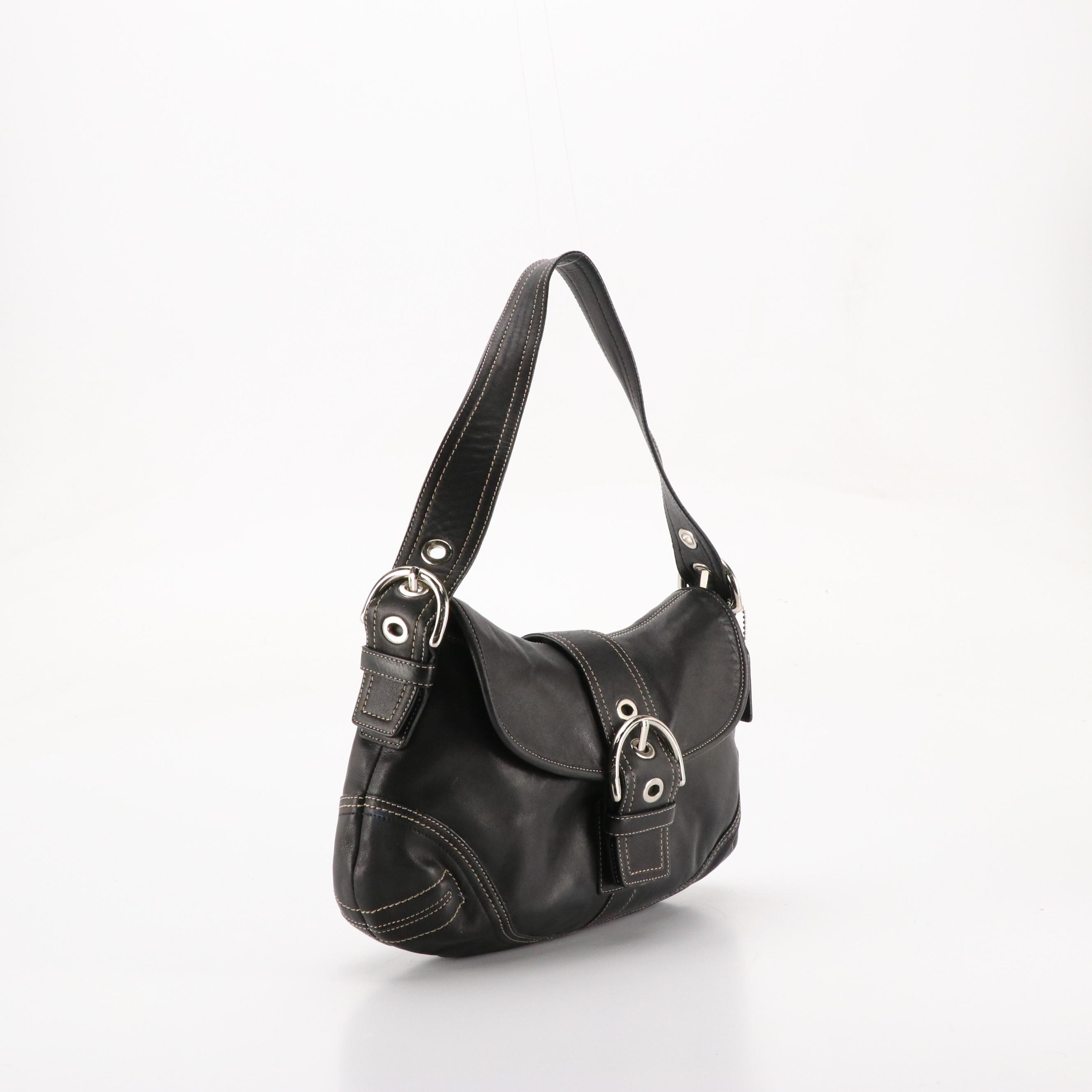 Coach Soho Slim and Buckle Flap Shoulder Bags in Black Leather