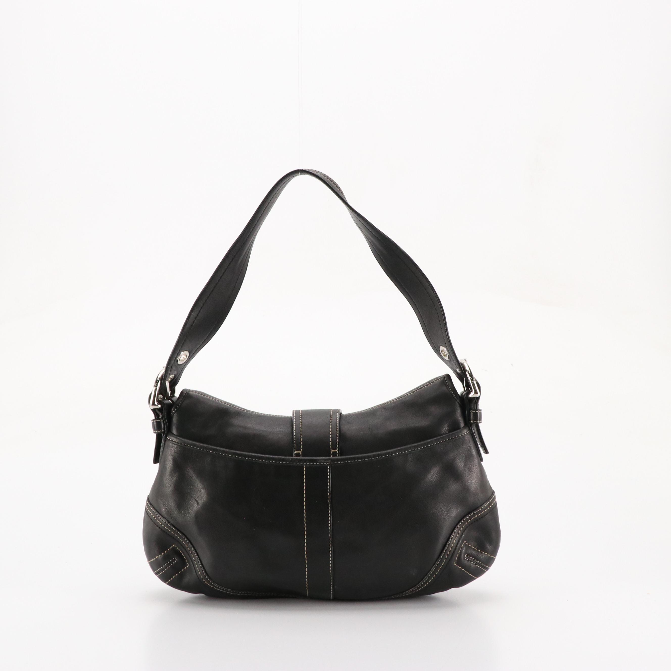 Coach Soho Slim and Buckle Flap Shoulder Bags in Black Leather