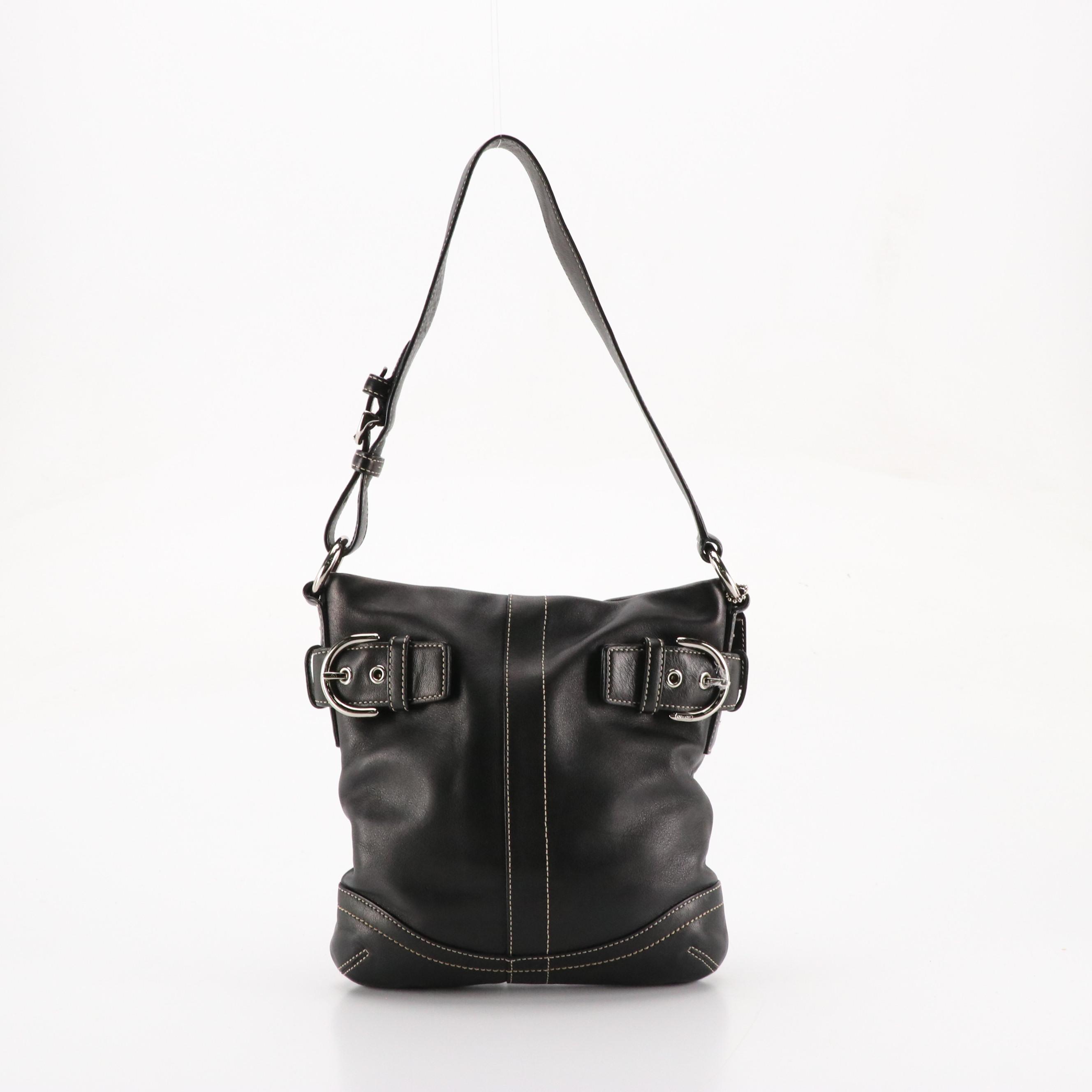Coach Soho Slim and Buckle Flap Shoulder Bags in Black Leather