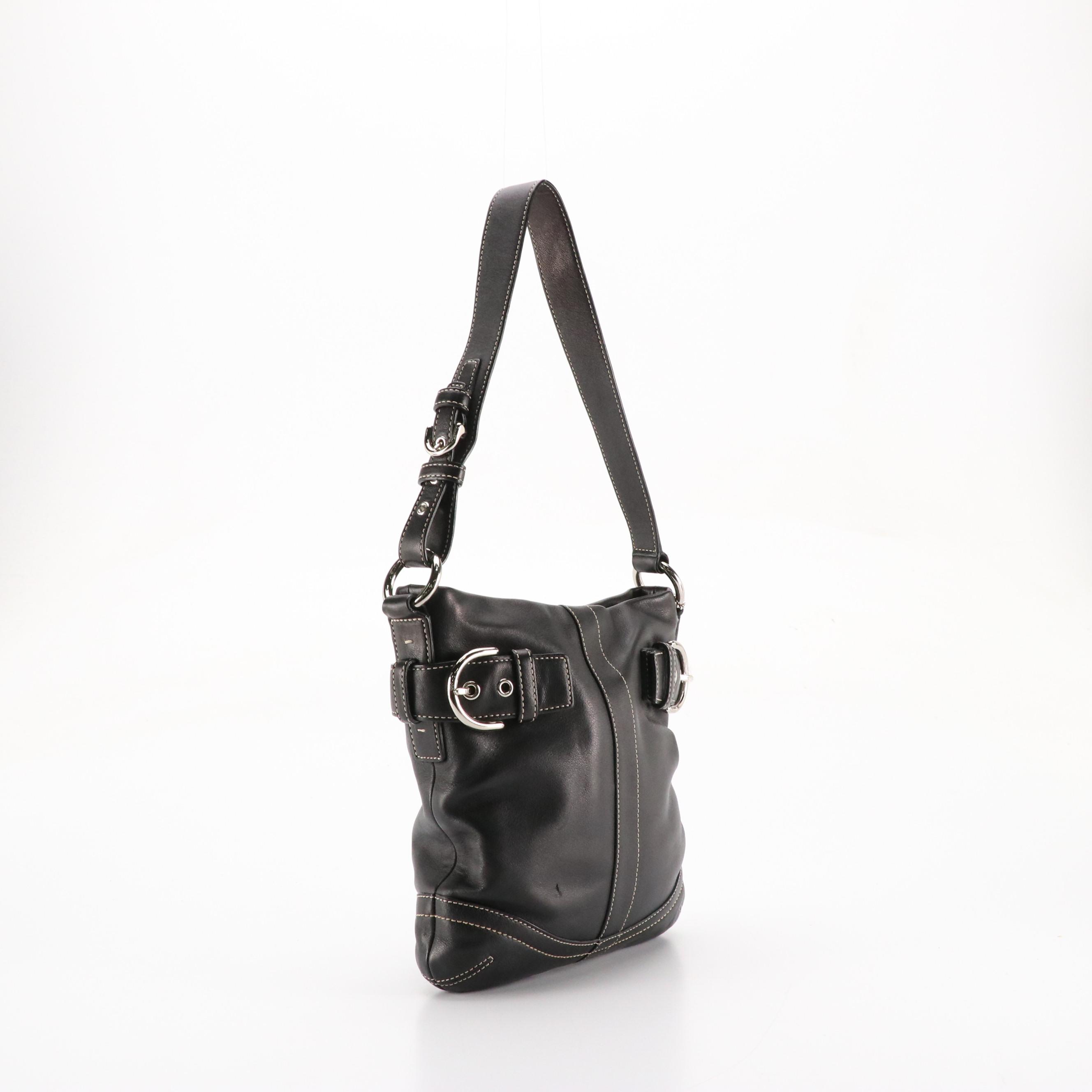 Coach Soho Slim and Buckle Flap Shoulder Bags in Black Leather