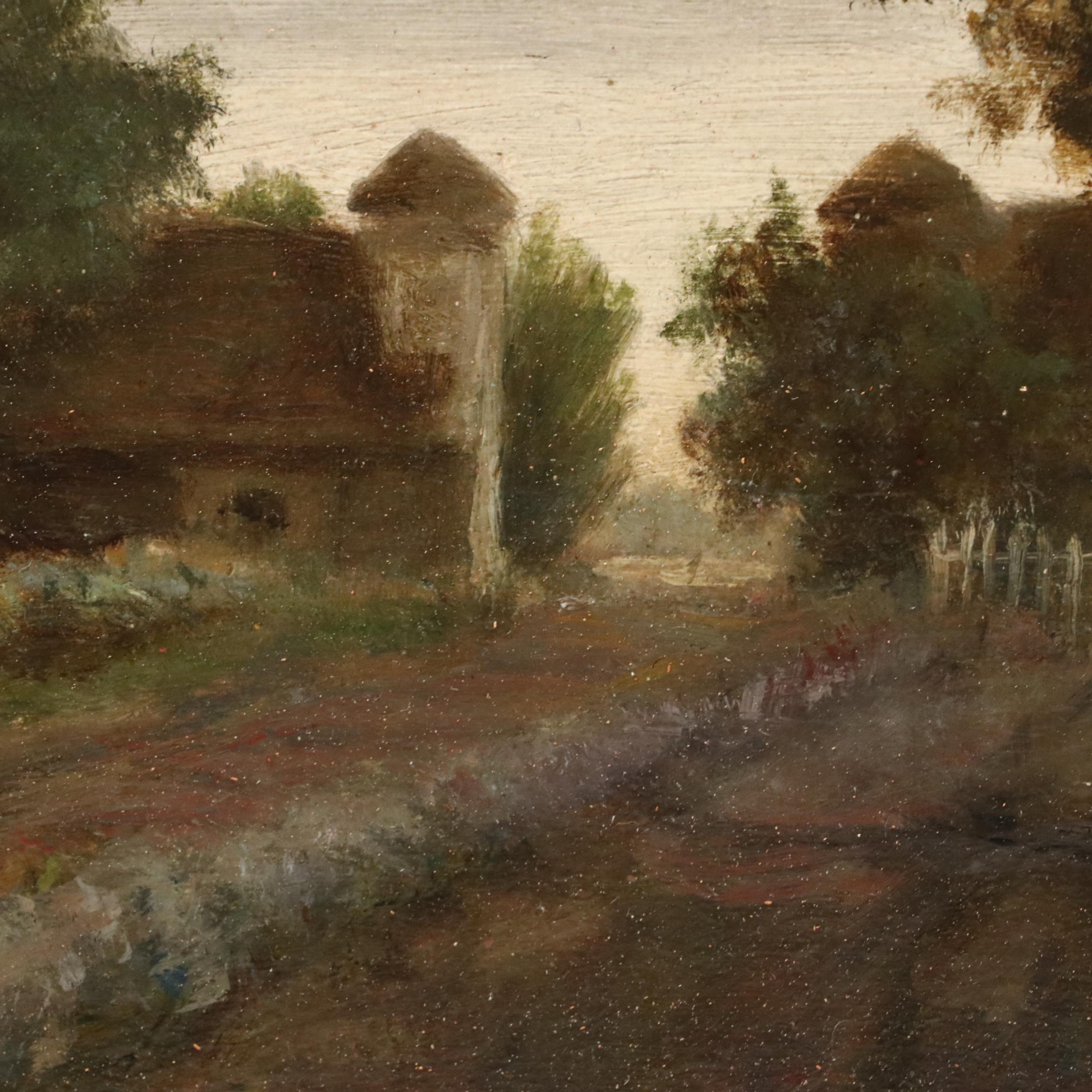 Dutch School Pastoral Landscape Oil Painting, Late 19th Century